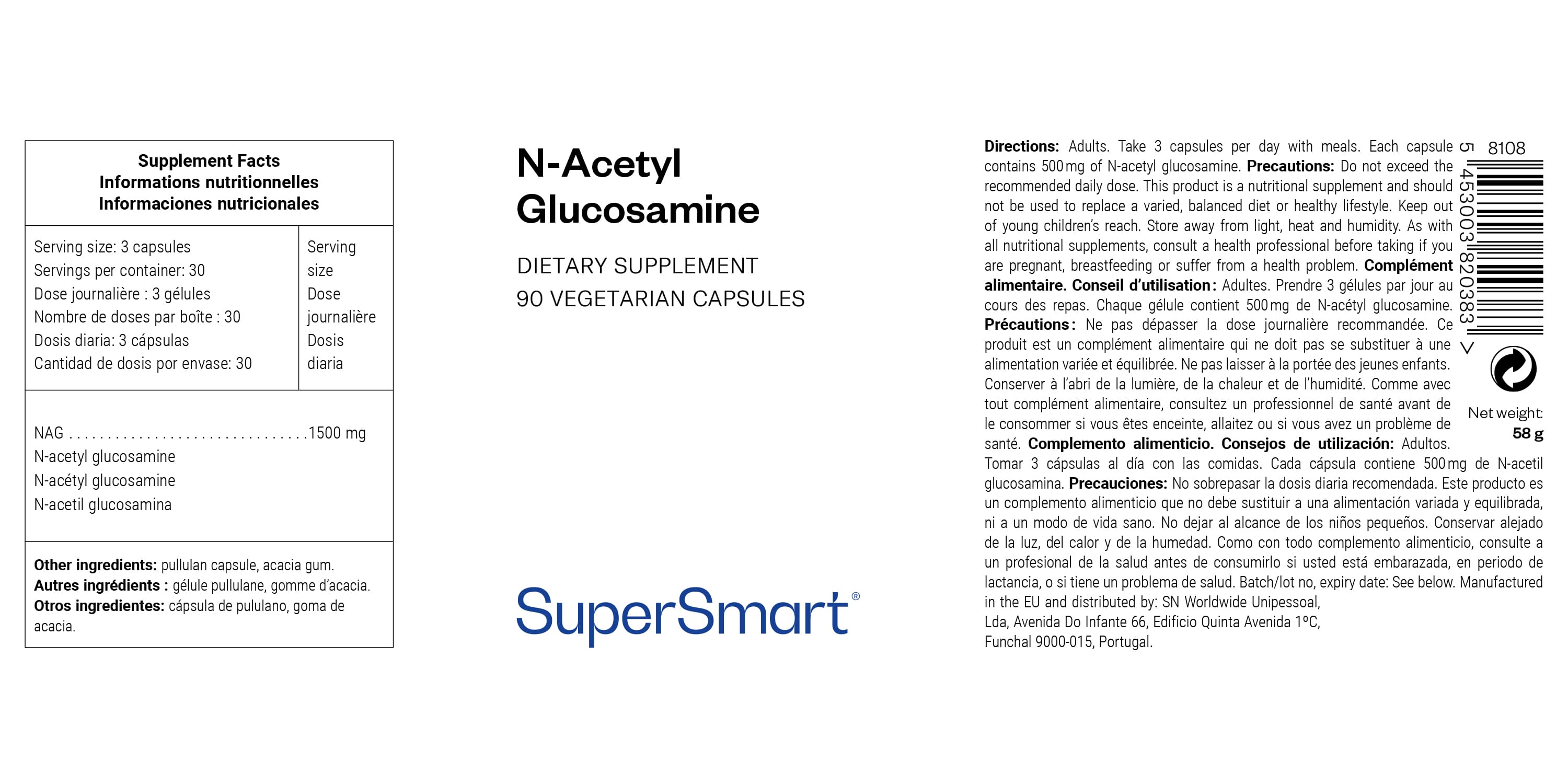 Complément alimentaire de N-acétylglucosamine