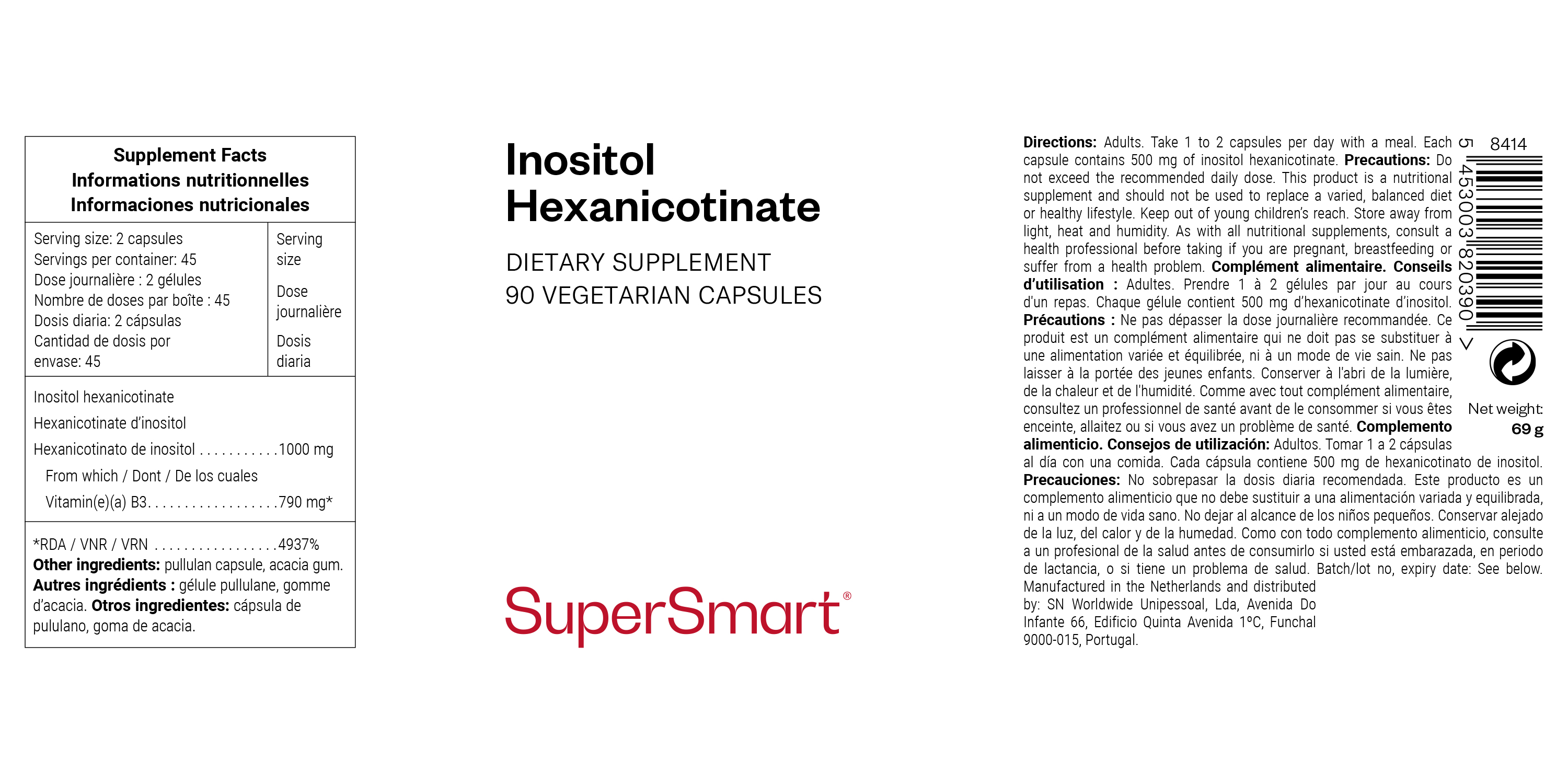 Complément alimentaire d'hexanicotinate d'inositol
