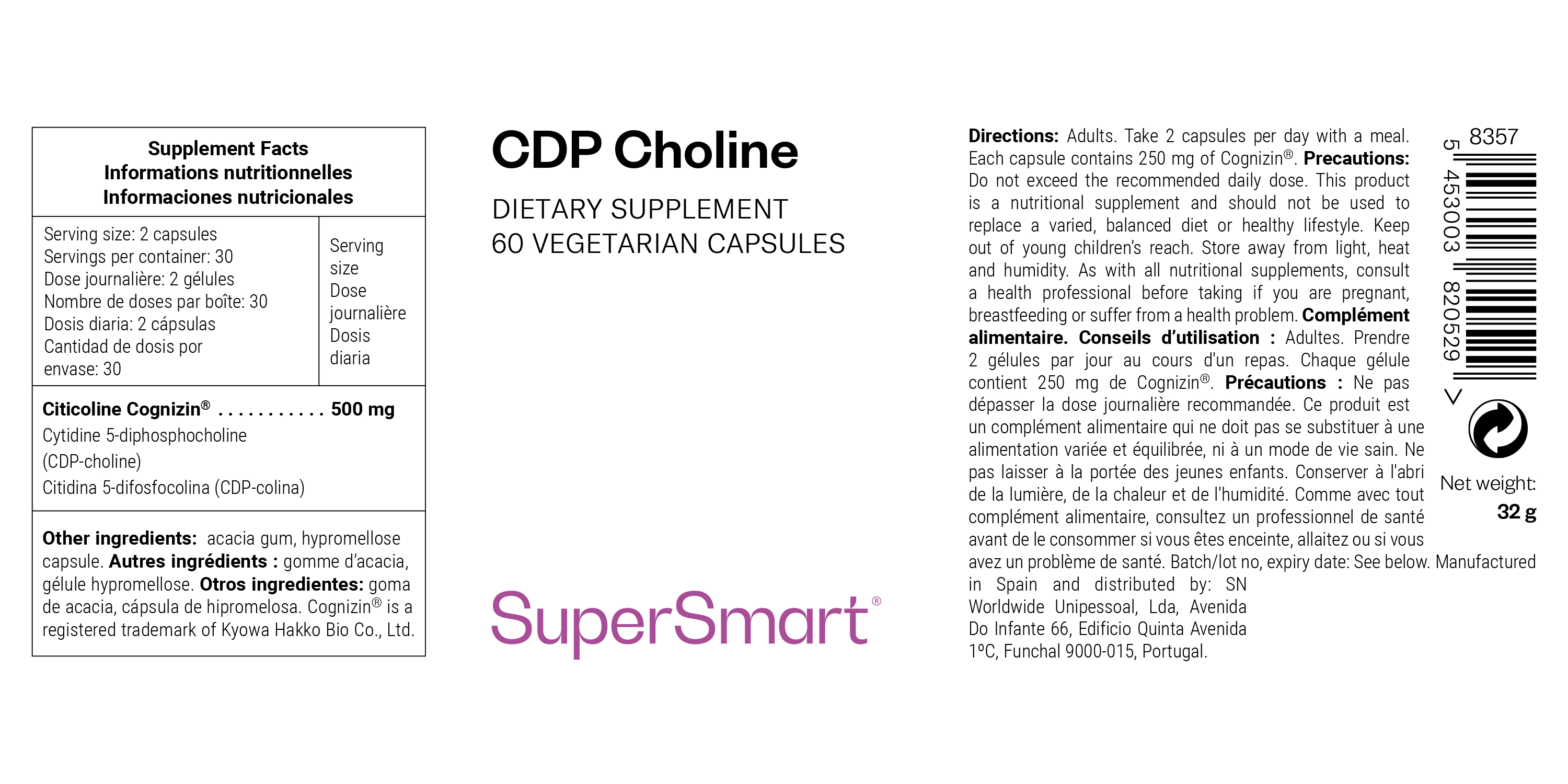 Complément alimentaire de choline pour la fonction cognitive