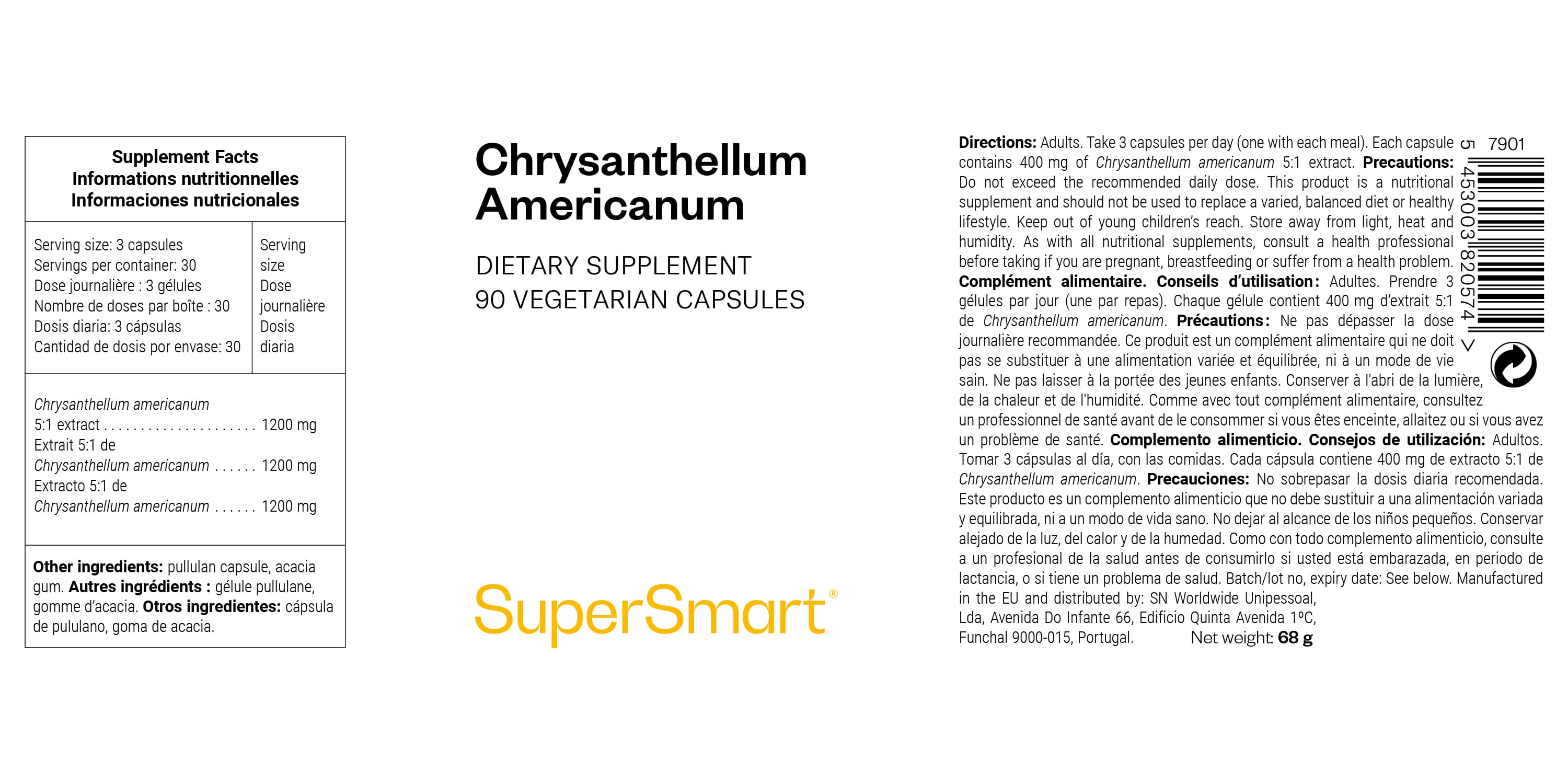 Complément alimentaire de Chrysantellum americanum