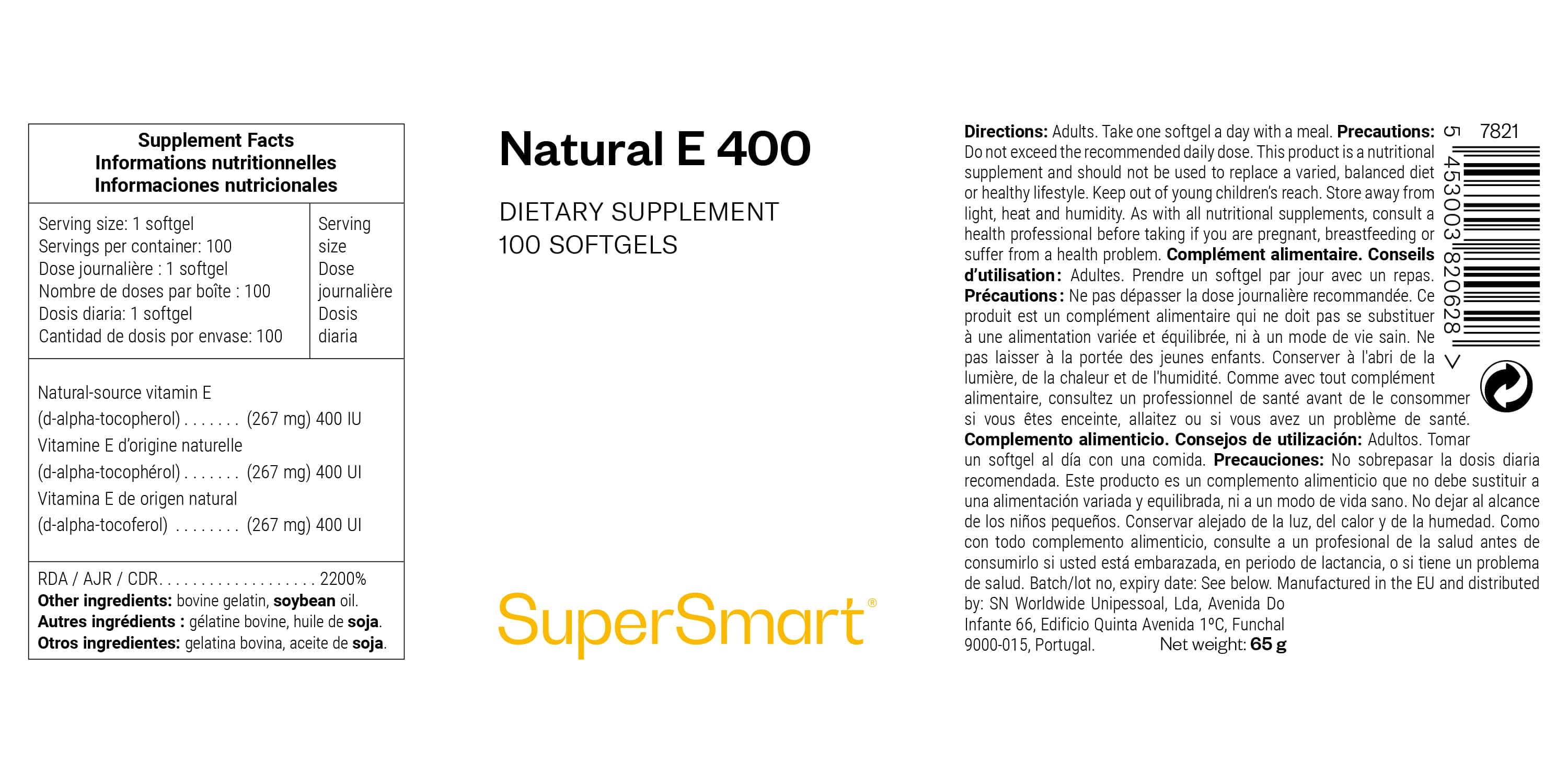 Natural E 400 Supplement