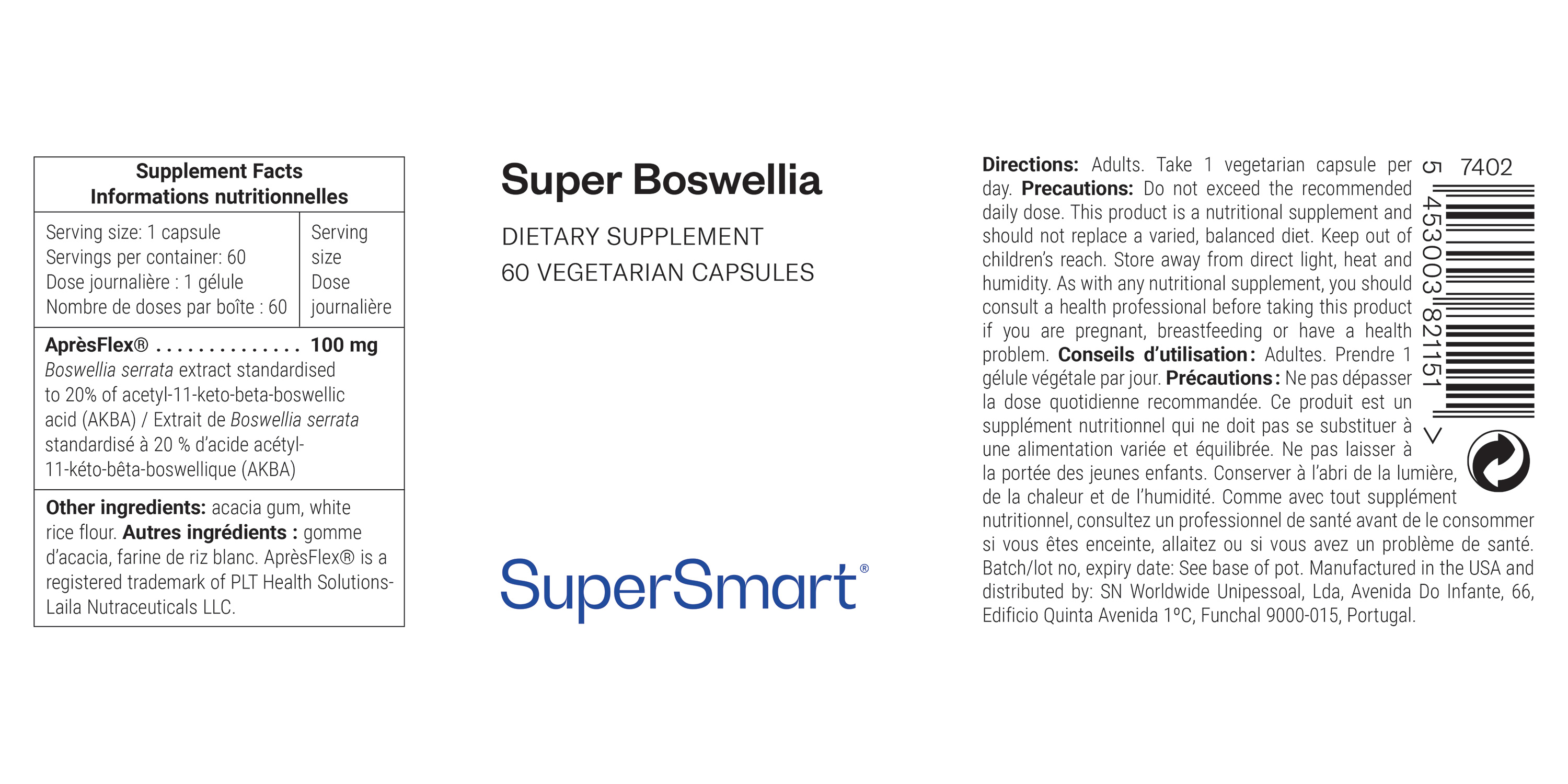 Super Boswellia dietary supplement, 20% AKBA