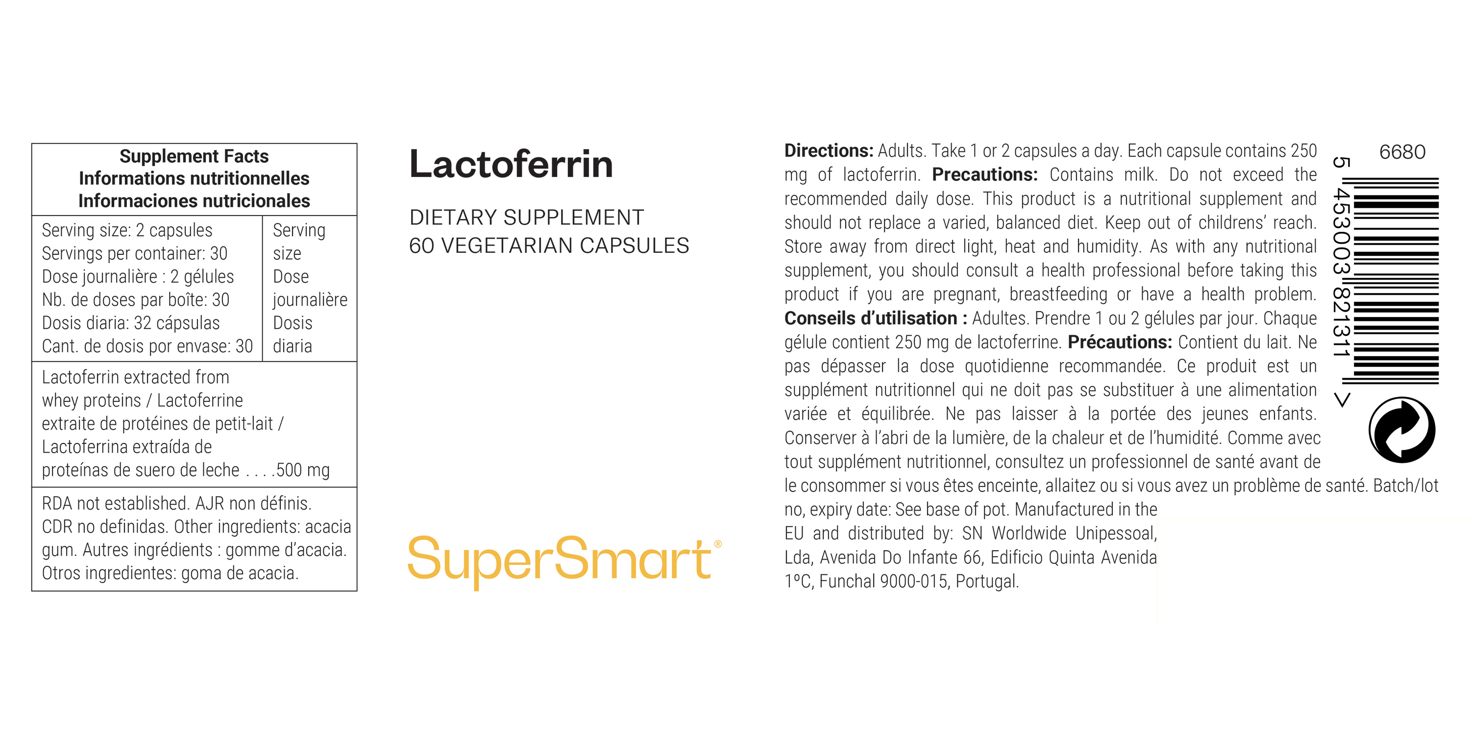 Lactoferrin dietary supplement, contributes for immune health