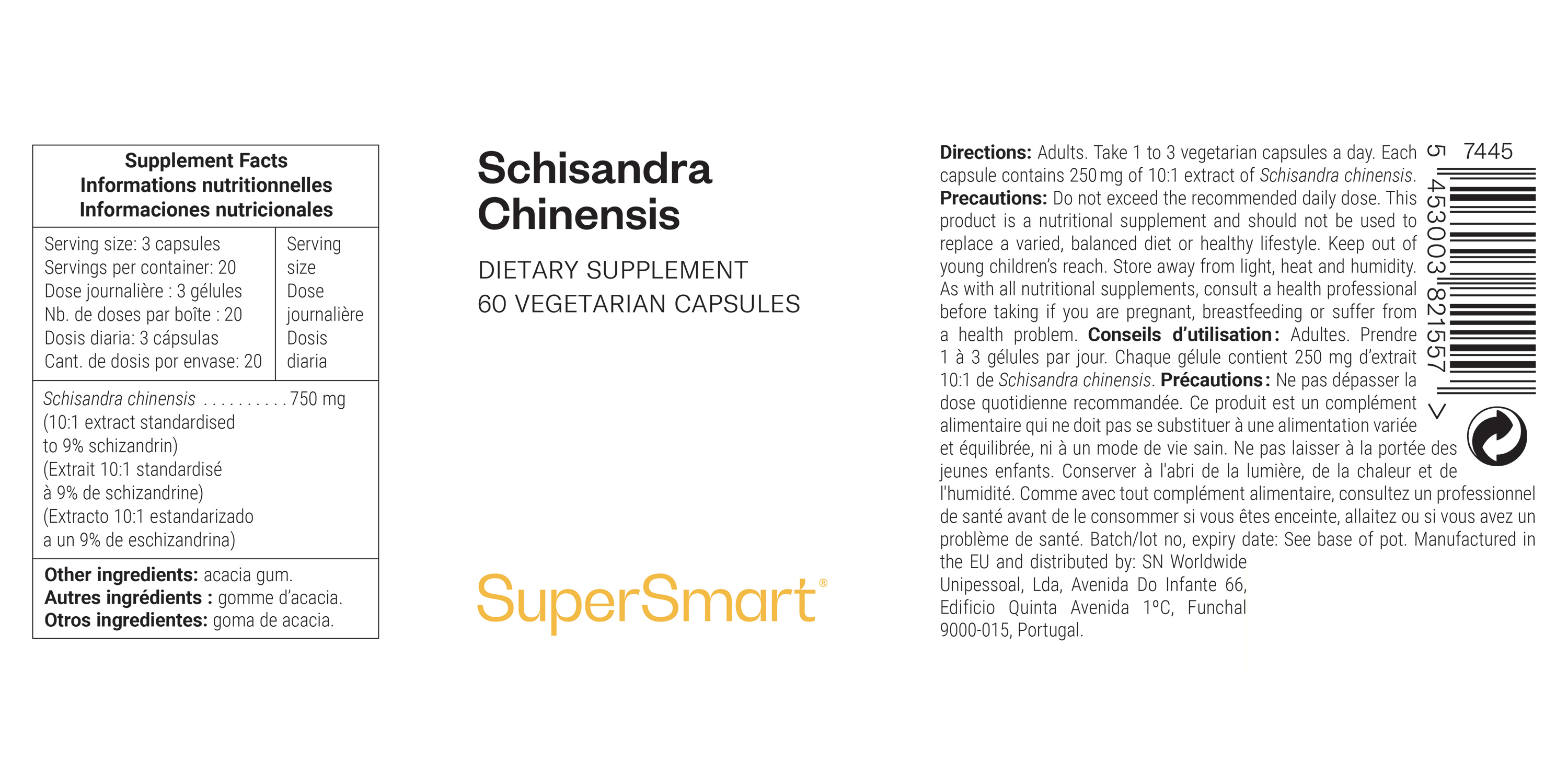 Schisandra Chinensis dietary supplement, phytonutrient