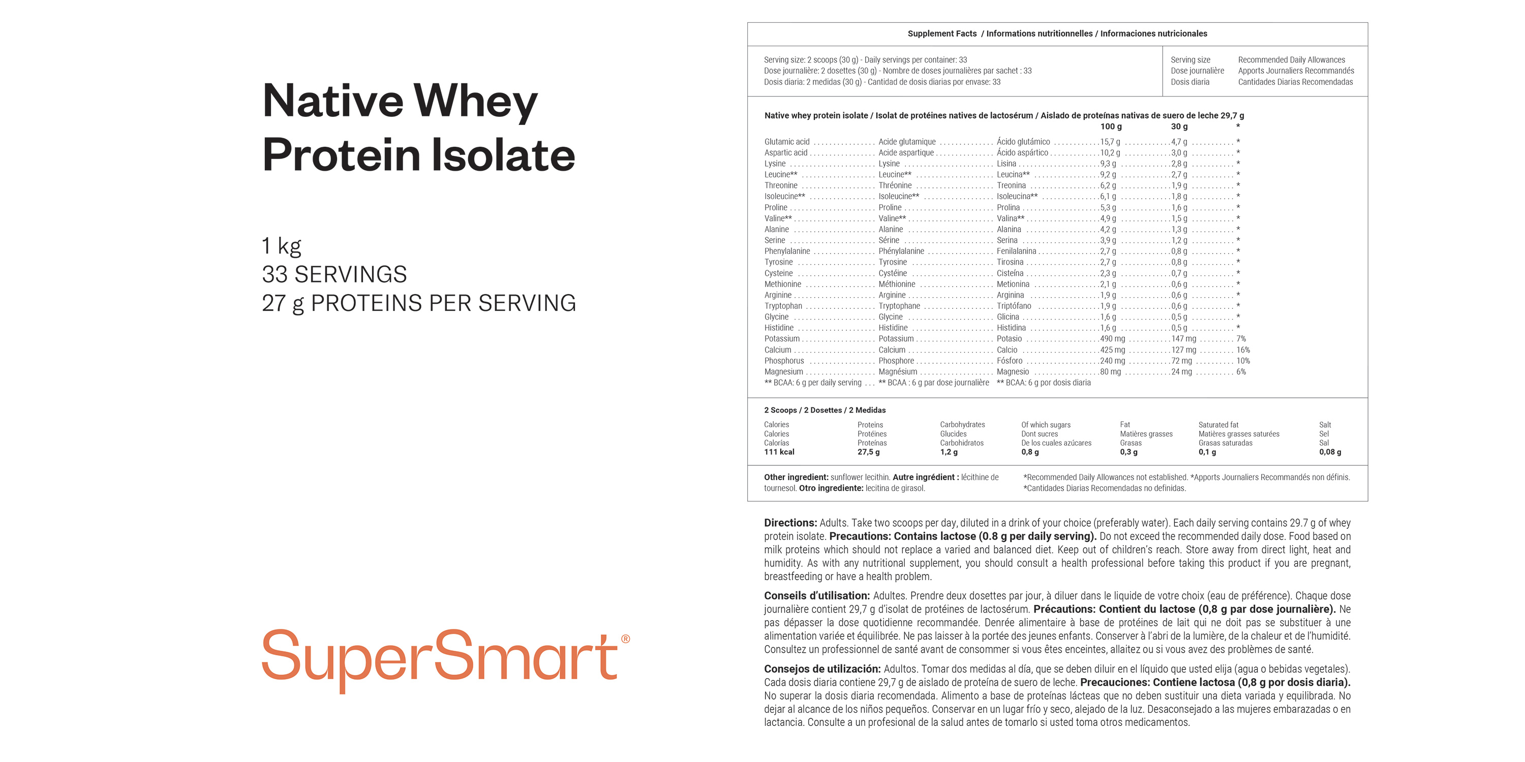 Aislado de proteína de suero de leche (whey) nativa 