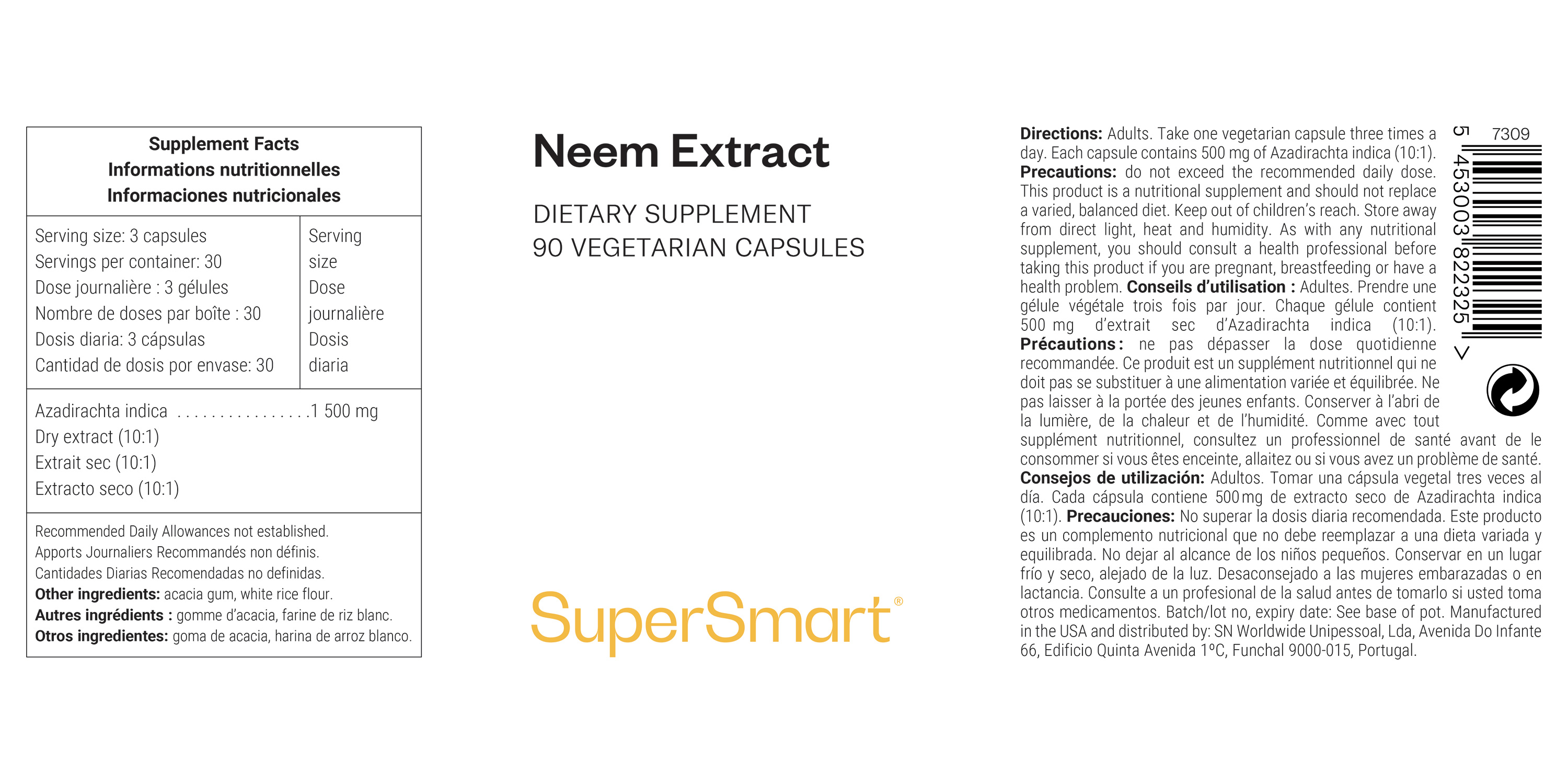 Neem Extract dietary supplement, contributes for immune support