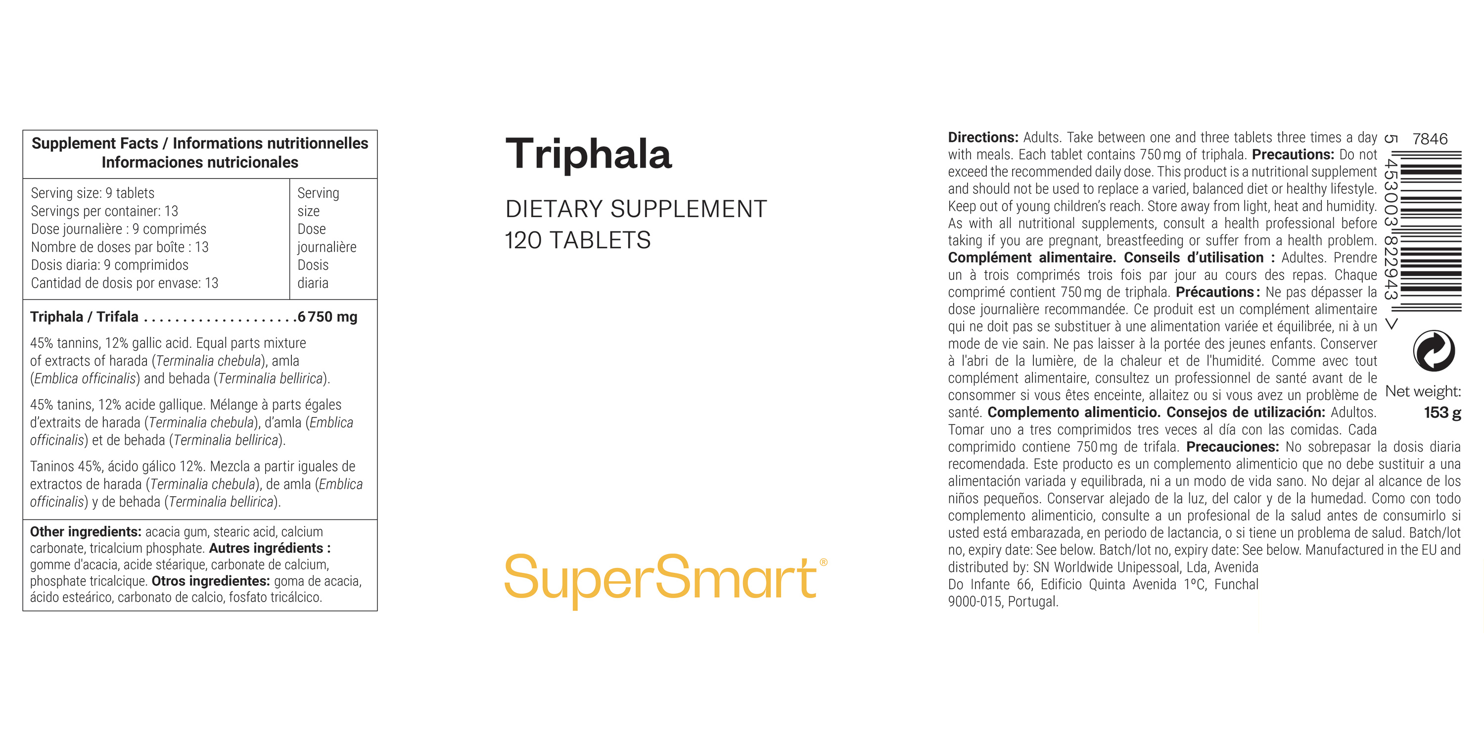 Triphala dietary supplement, cleansing ayurvedic herb