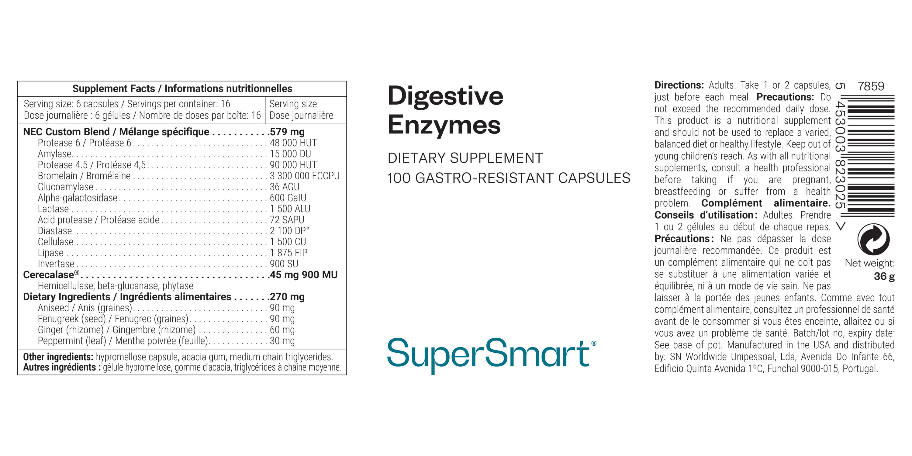 Digestive Enzymes dietary supplement, digestive support
