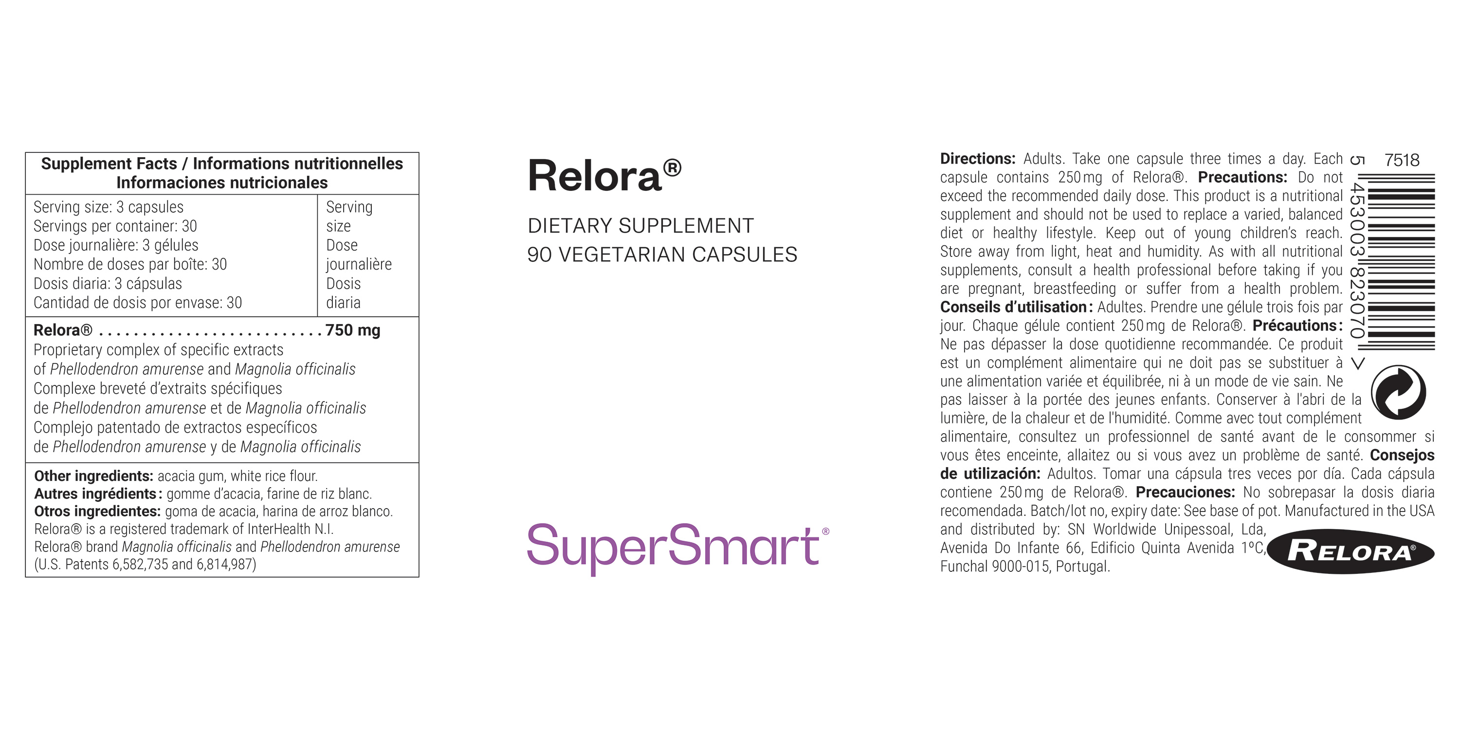 Relora® Complemento para aliviar el estrés y controlar el apetito