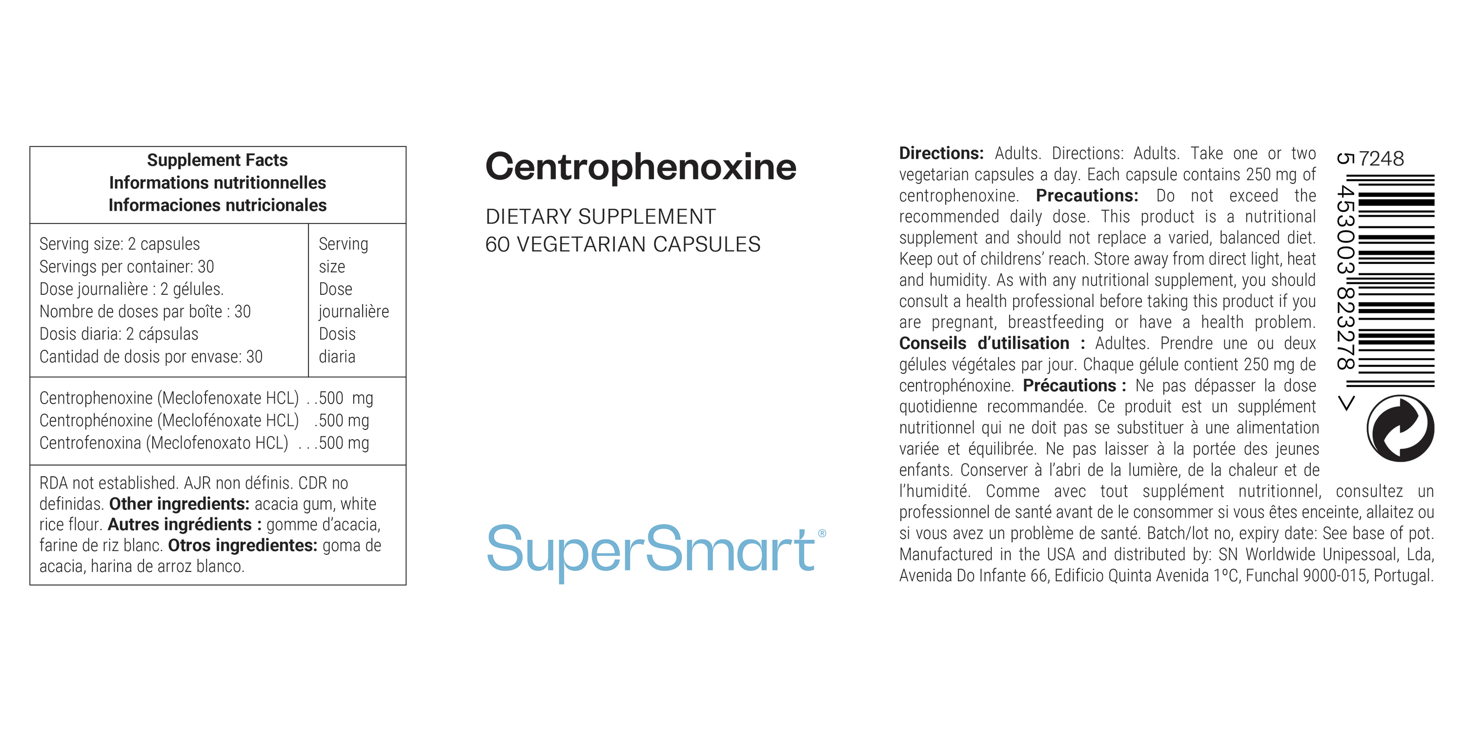 Integratore di centrofenoxina (meclofenoxato HCL)