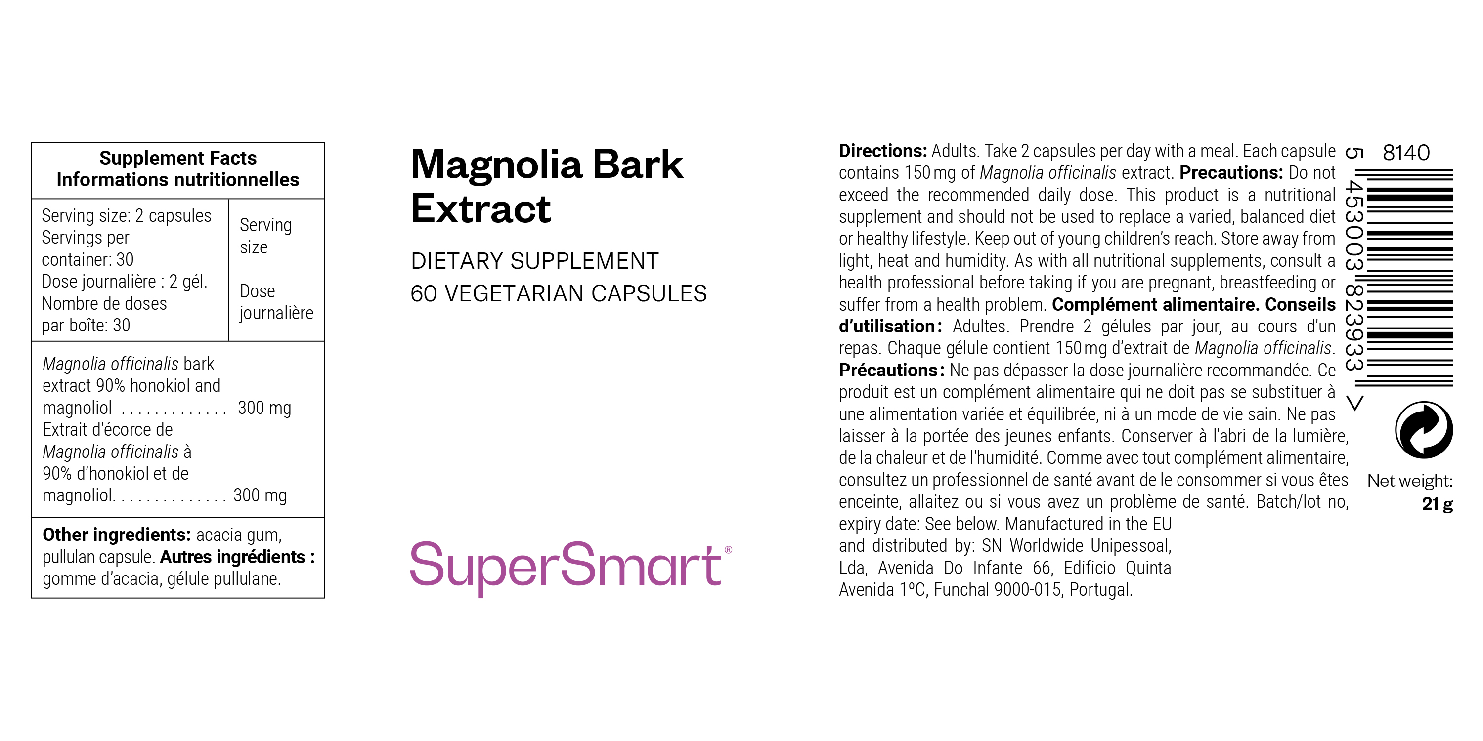 Magnolia Bark Extract Supplement