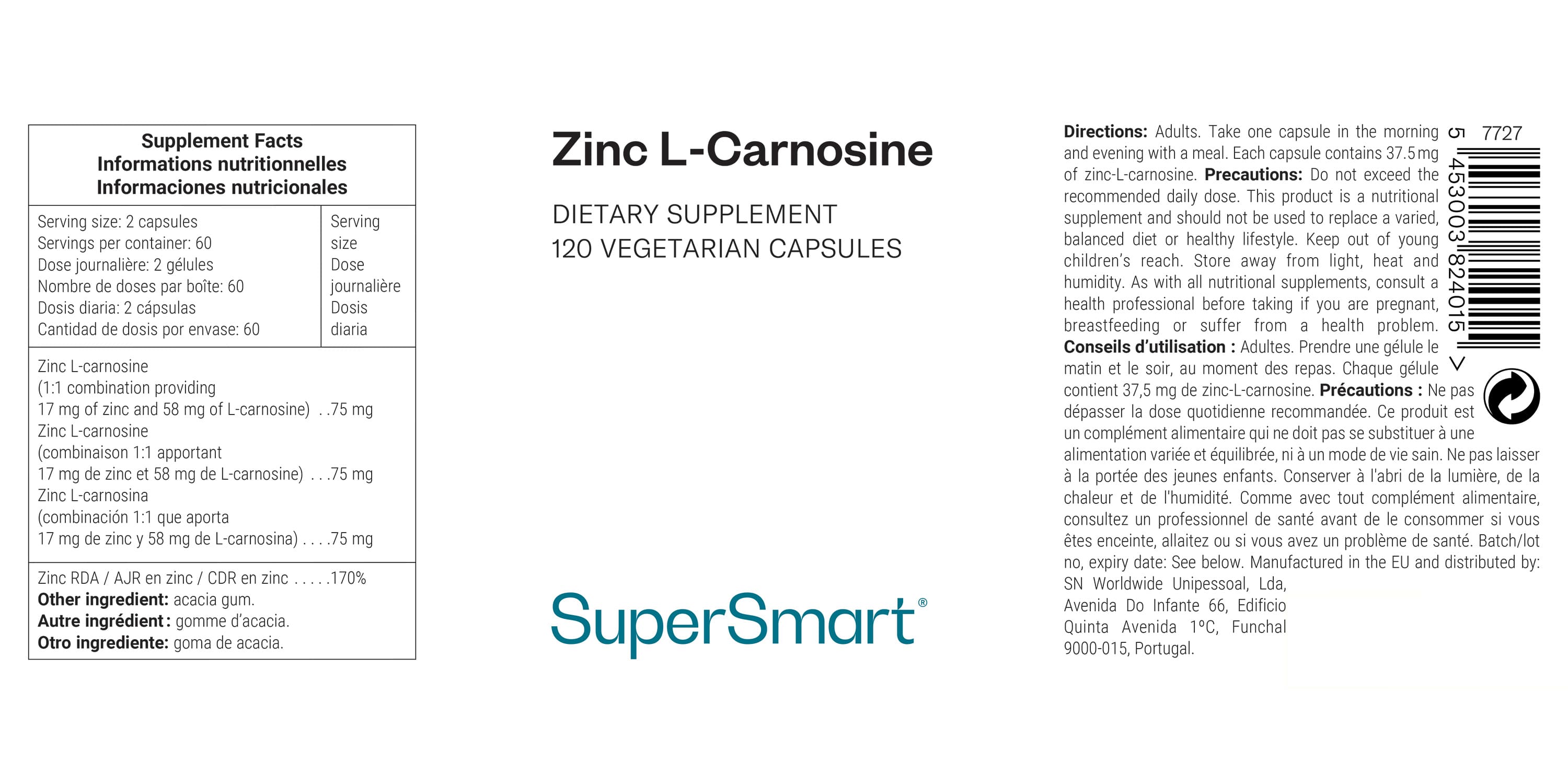 Supplément de Zinc L-carnosine