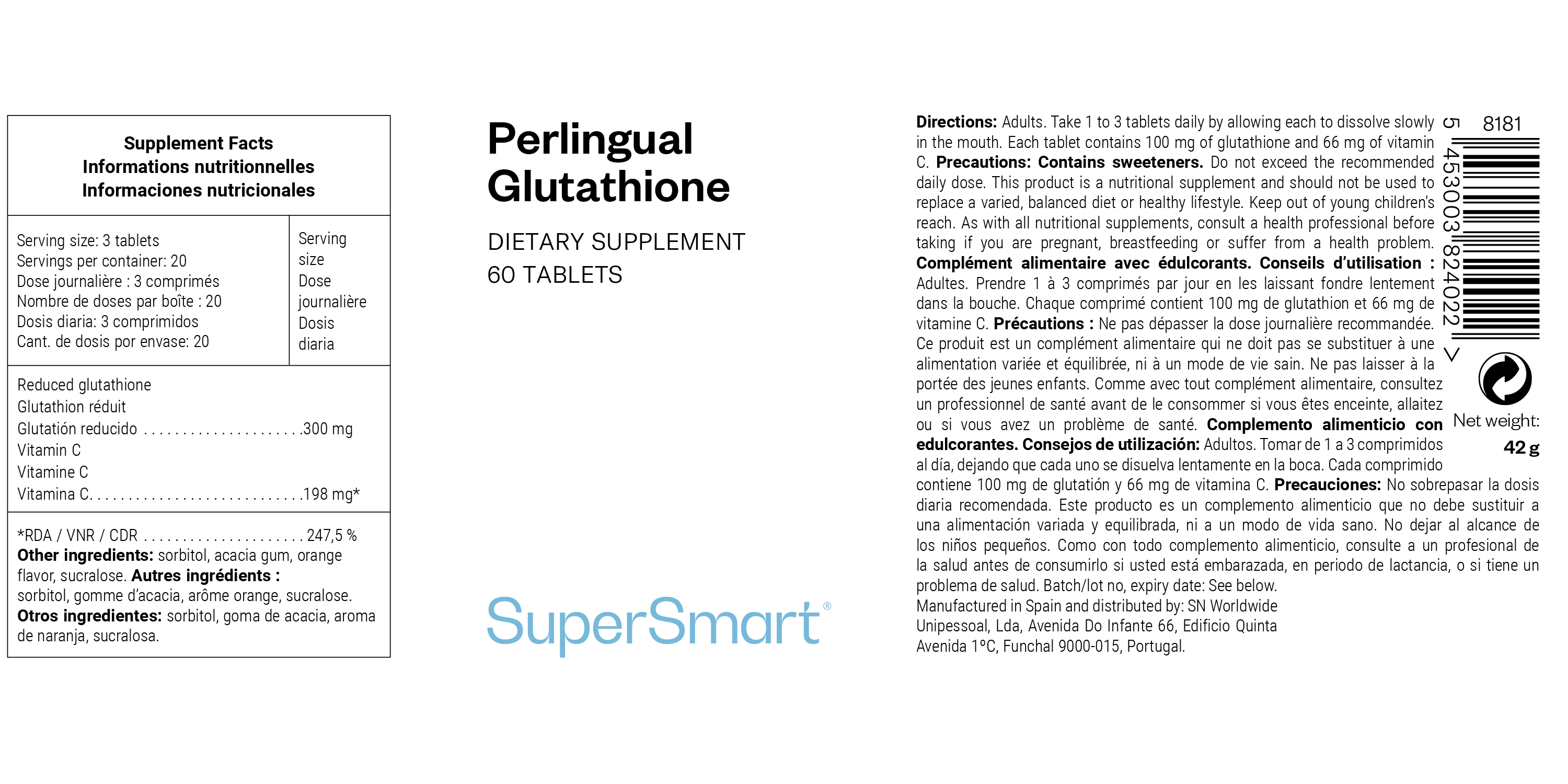 Perlingual glutathione 100 mg