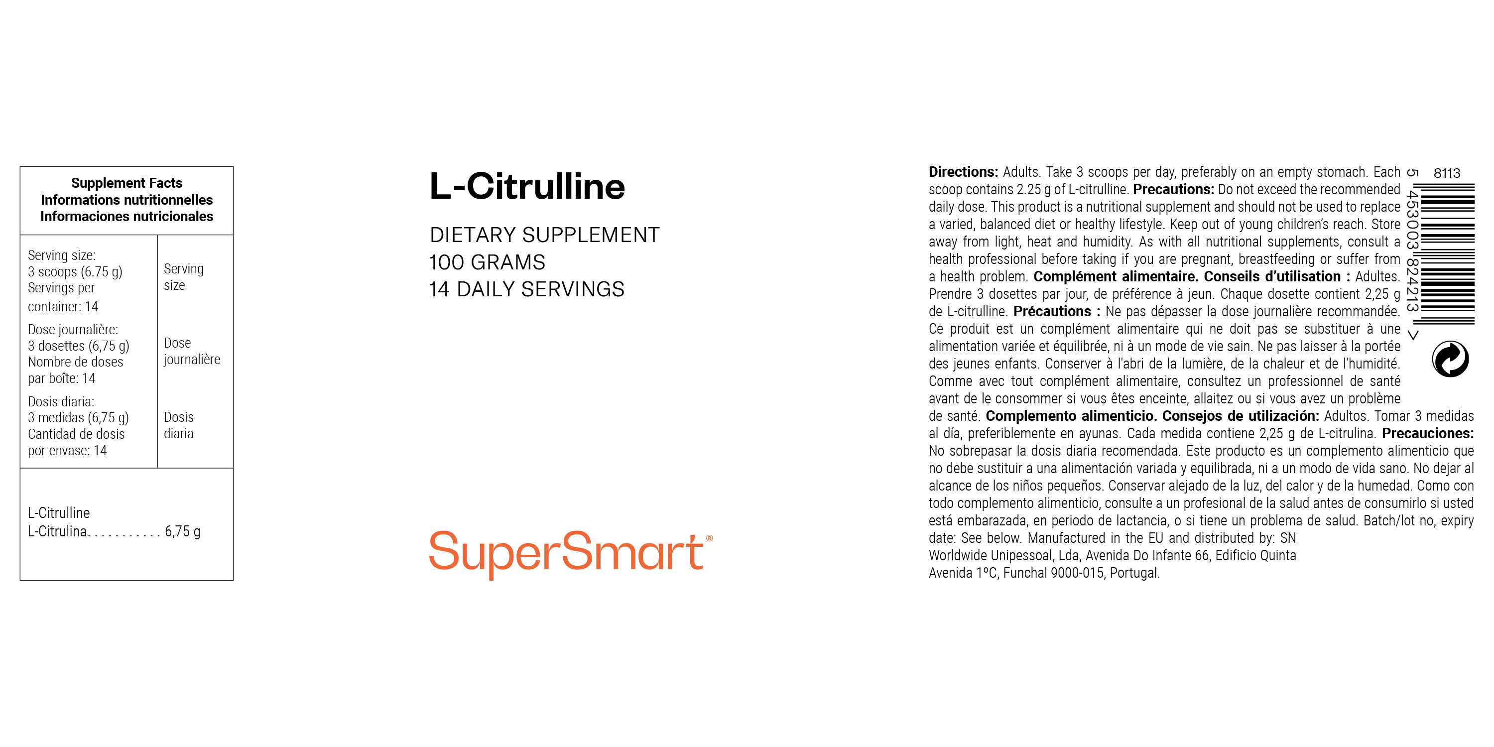 Dietary supplement containing L-Citrulline