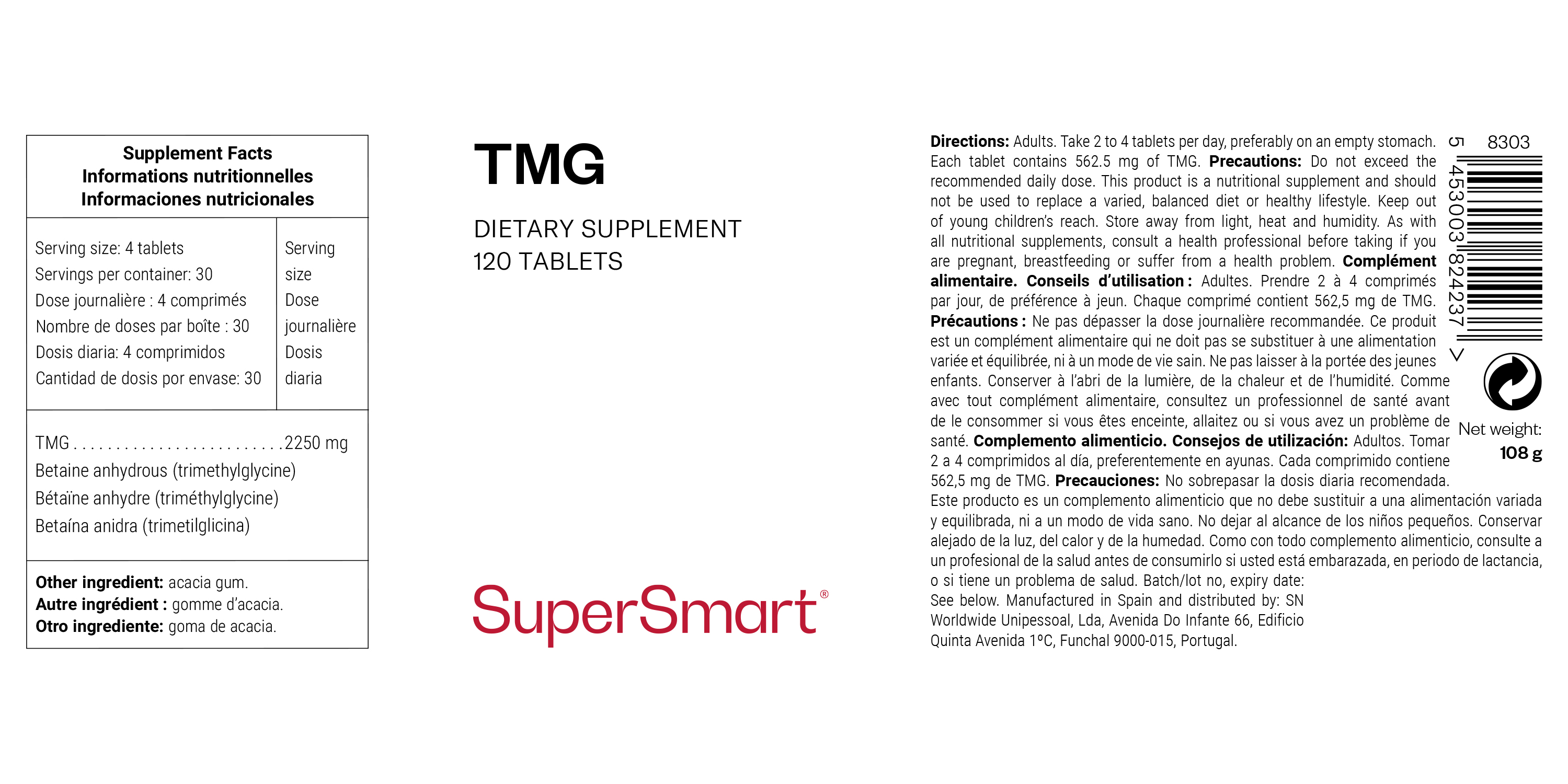 Complément Alimentaire de TMG (Triméthylglycine)