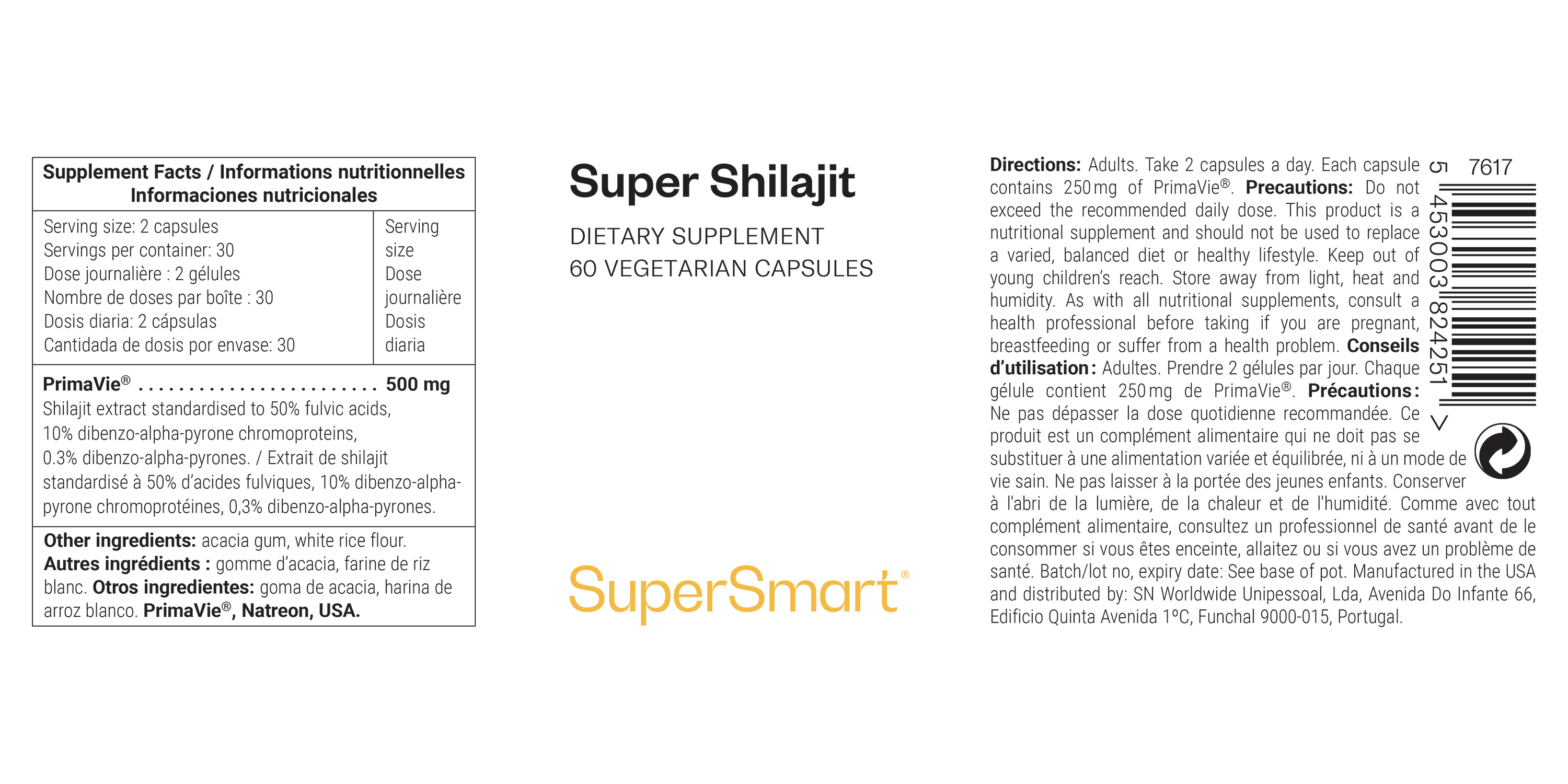 Complément alimentaire tonifiant de shilajit