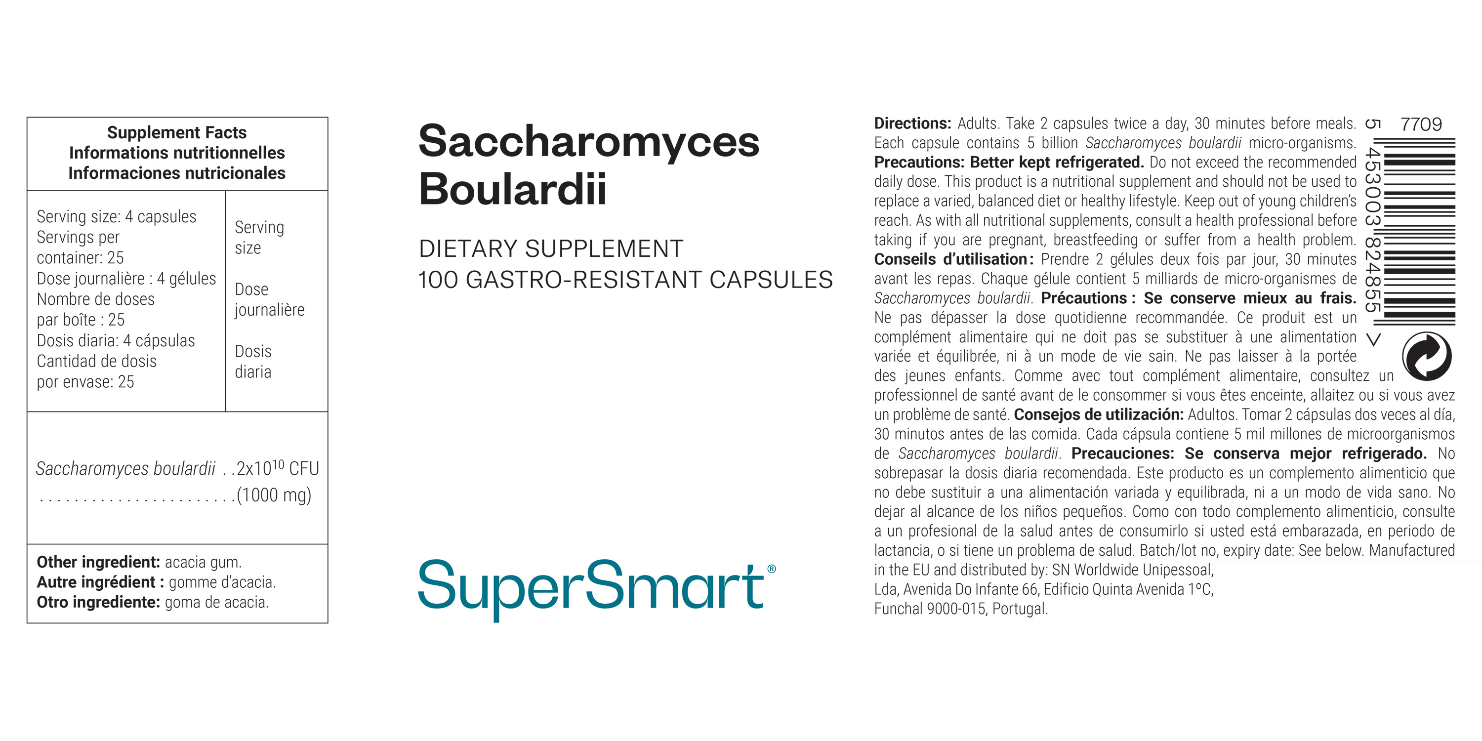 Complément Alimentaire de Saccharomyces boulardii