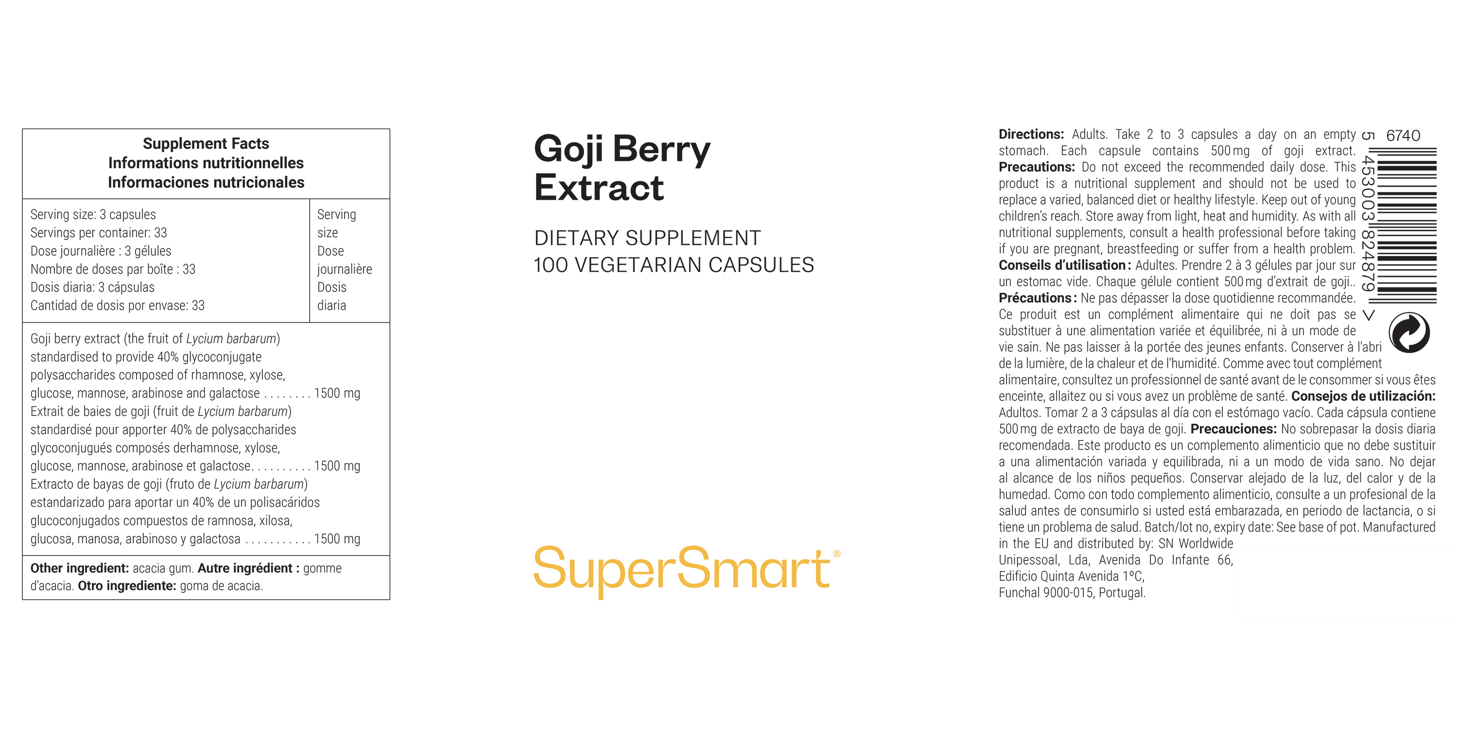 Supplément d'extrait de baies de Goji