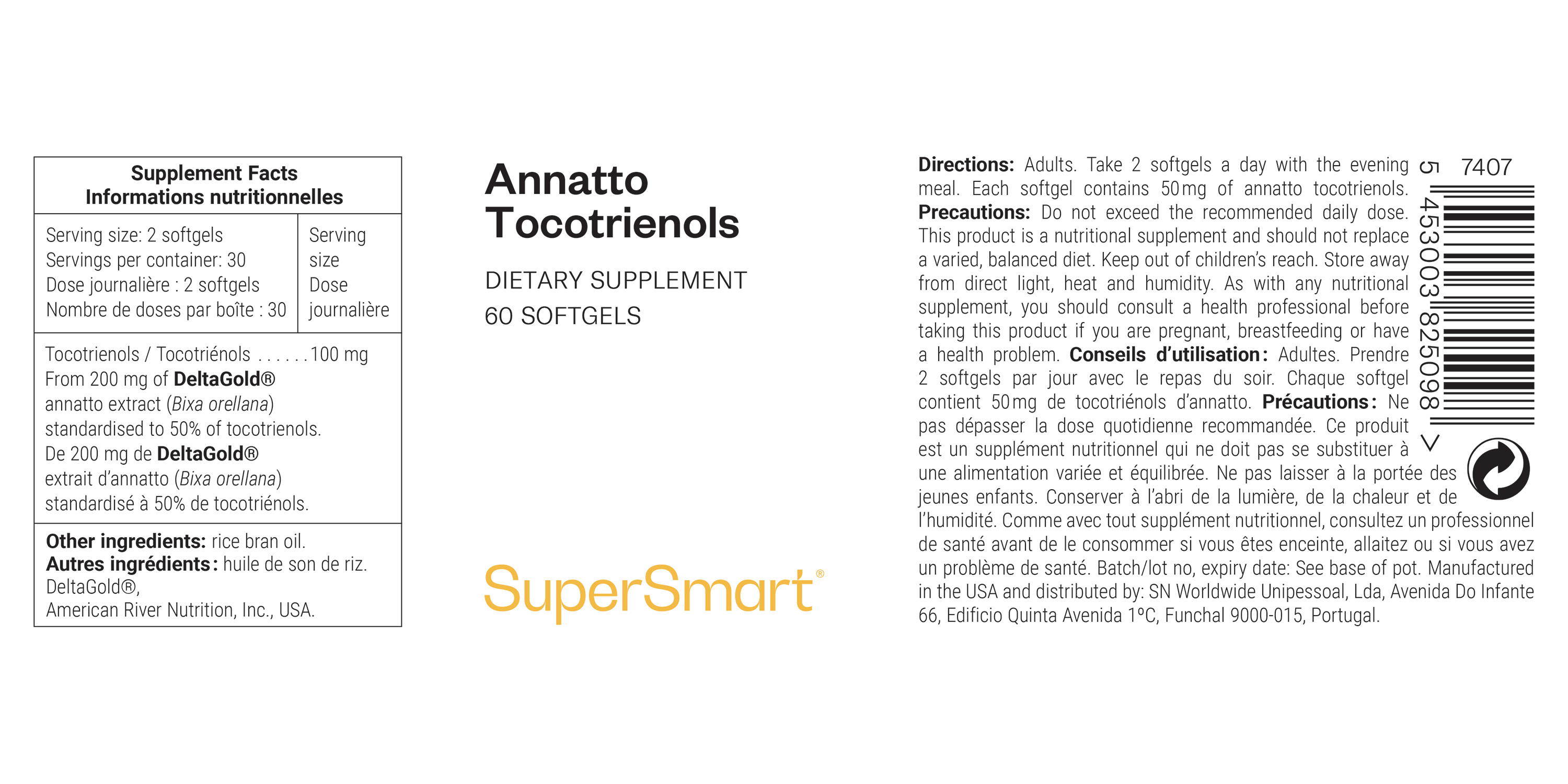 Suplemento de Tocotrienoles de Annatto