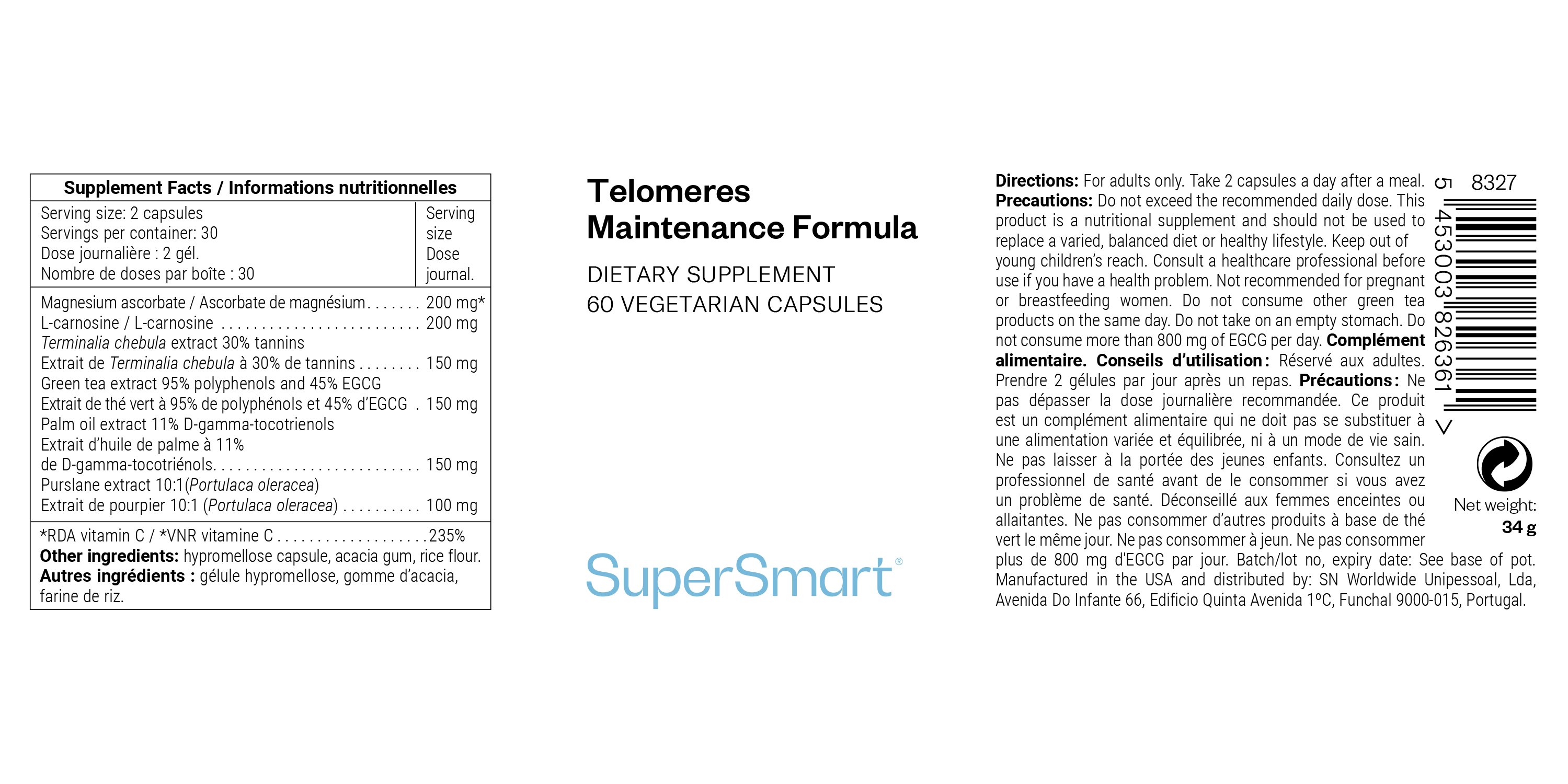 Telomeres Maintenance Formula