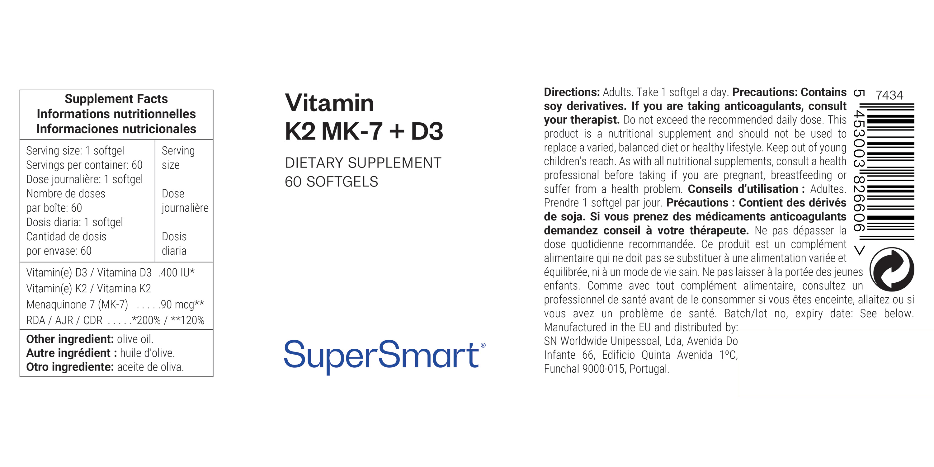 Vitamin K2 MK-7 + Vitamin D3