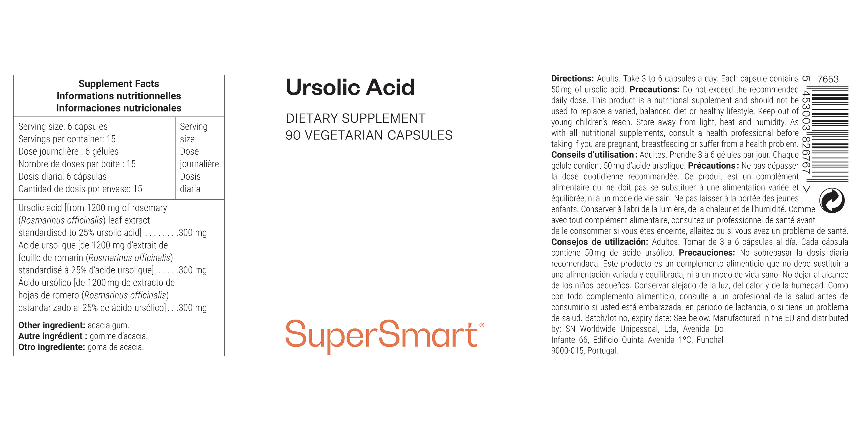 Dietary supplement of ursolic acid