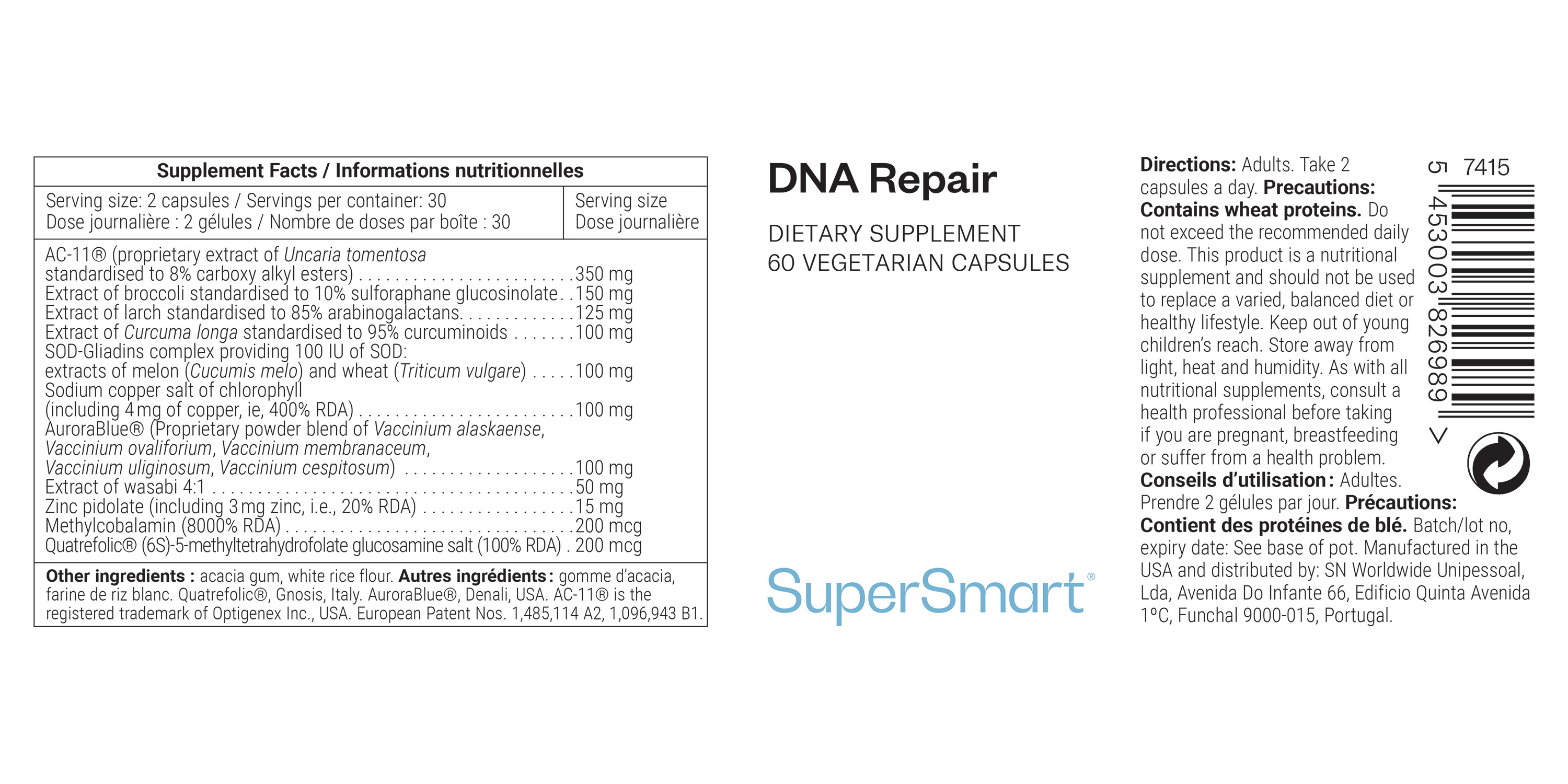 Suplemento para reparar el ADN