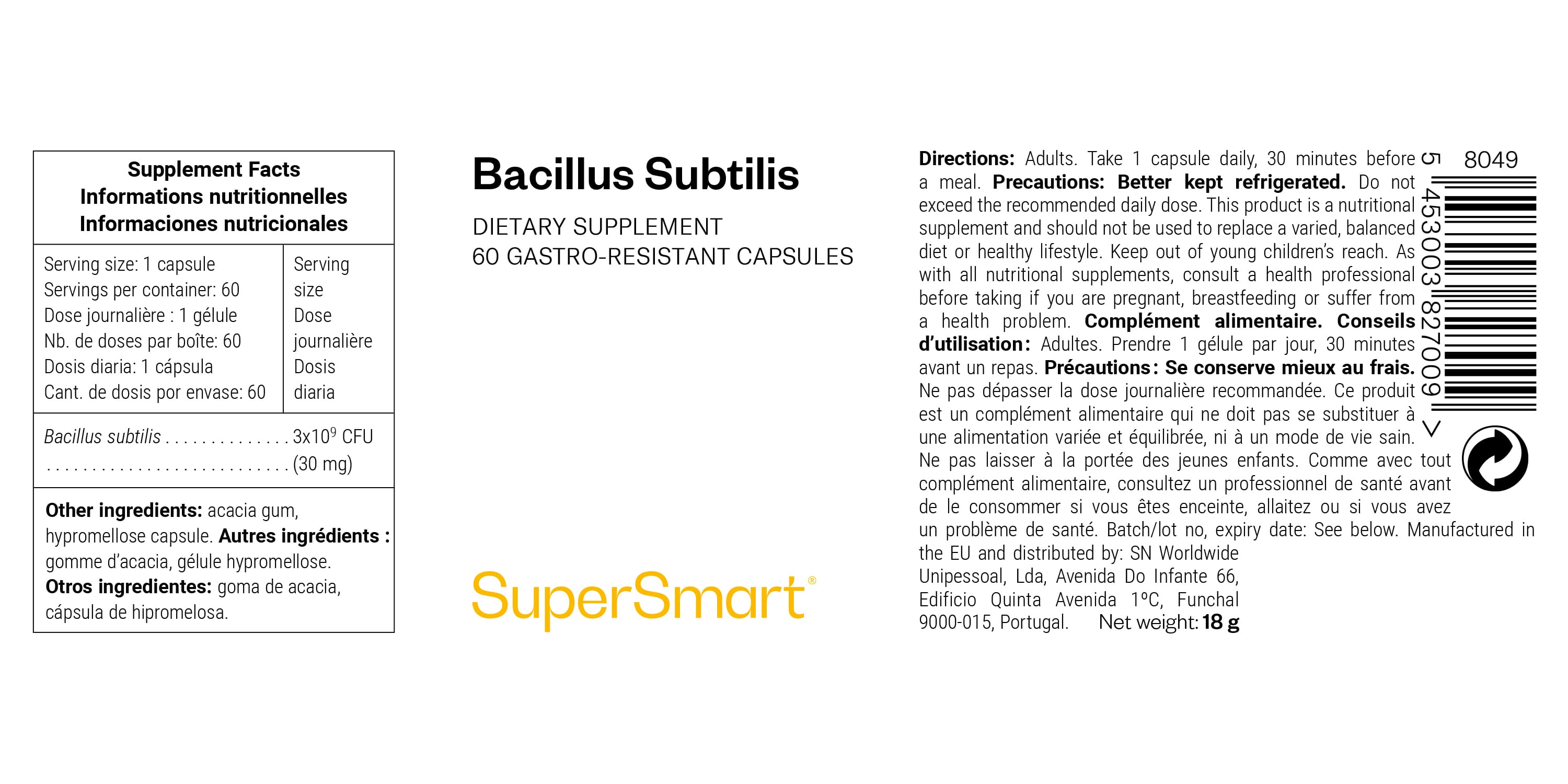 Bacillus Subtilis Supplement