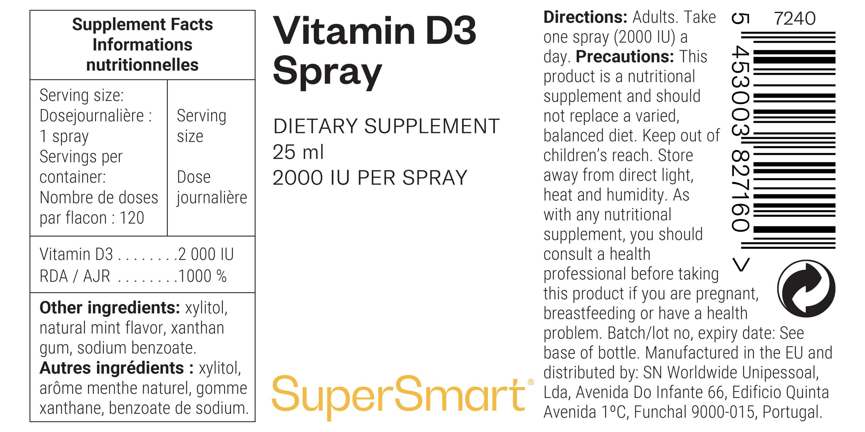 Vitamin D3 Spray 2000 UI