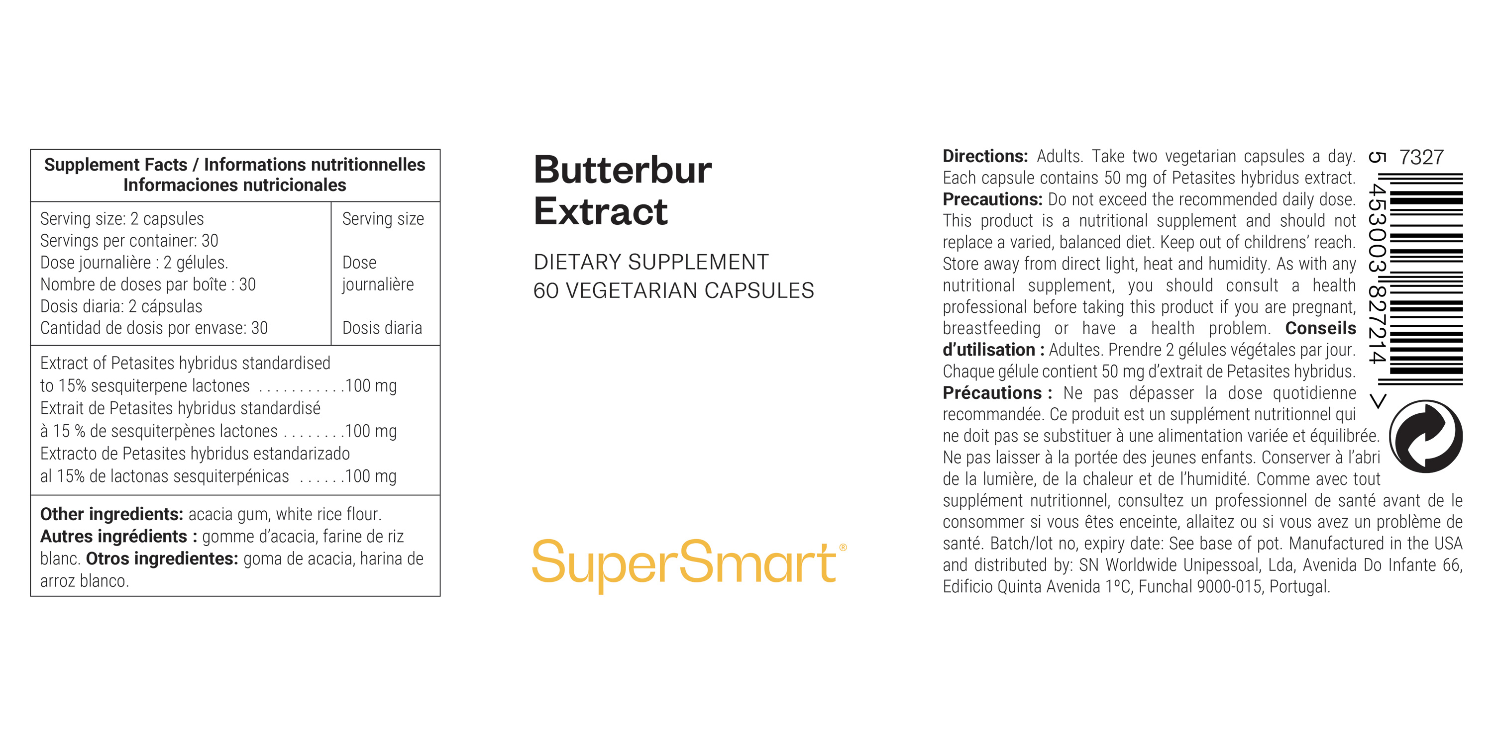 Butterbur Extract Supplement