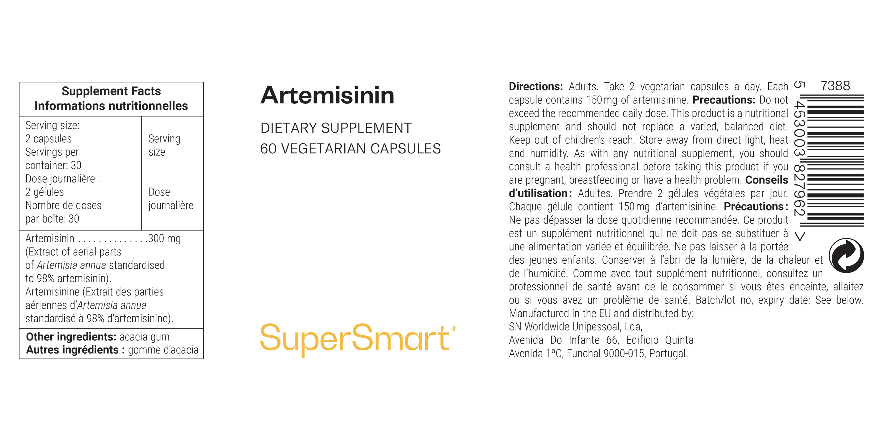 Suplemento alimentar Artemisininina