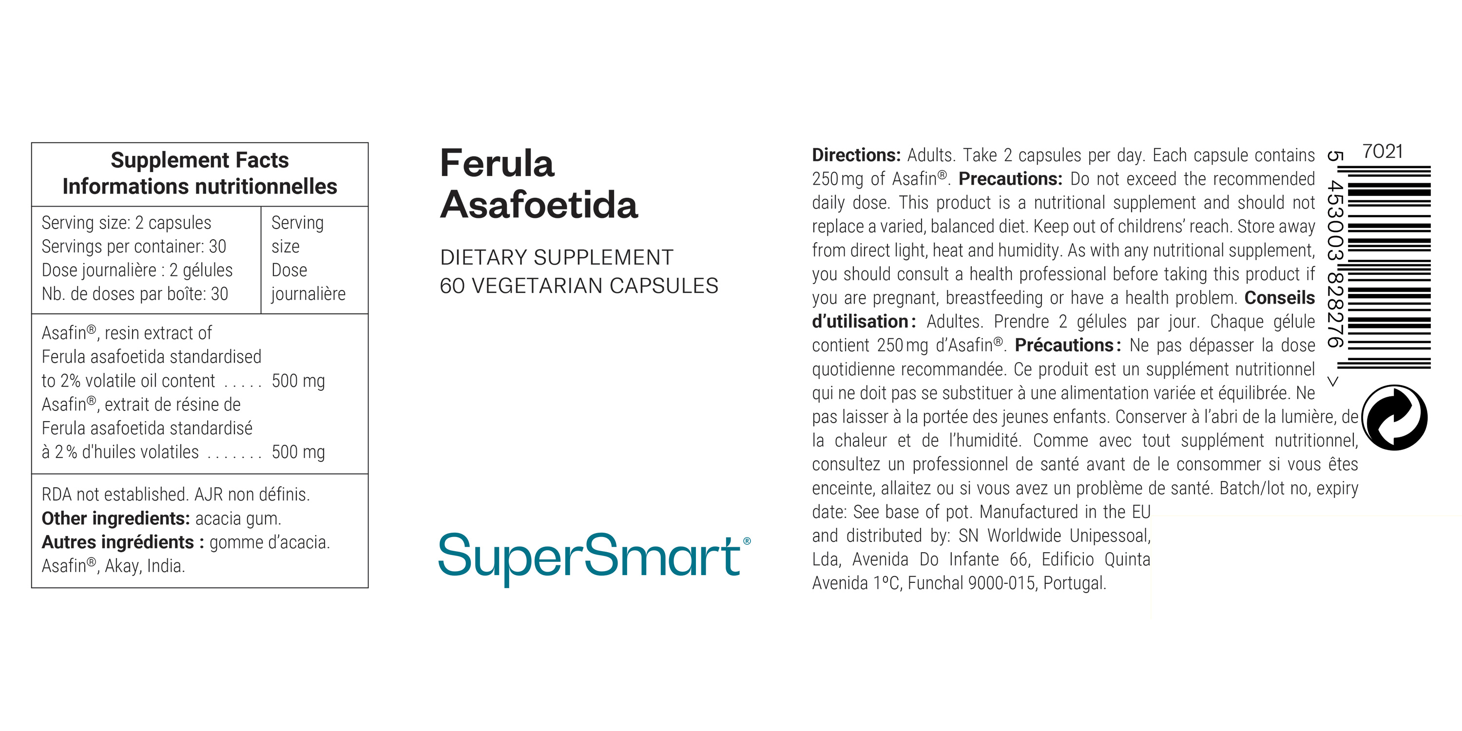 Complément alimentaire de Ferula asafoetida