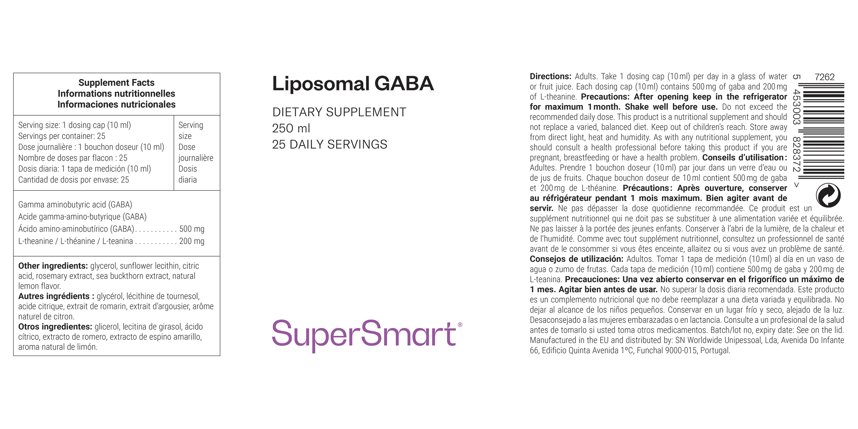 Liposomaal GABA-supplement met L-theanine 