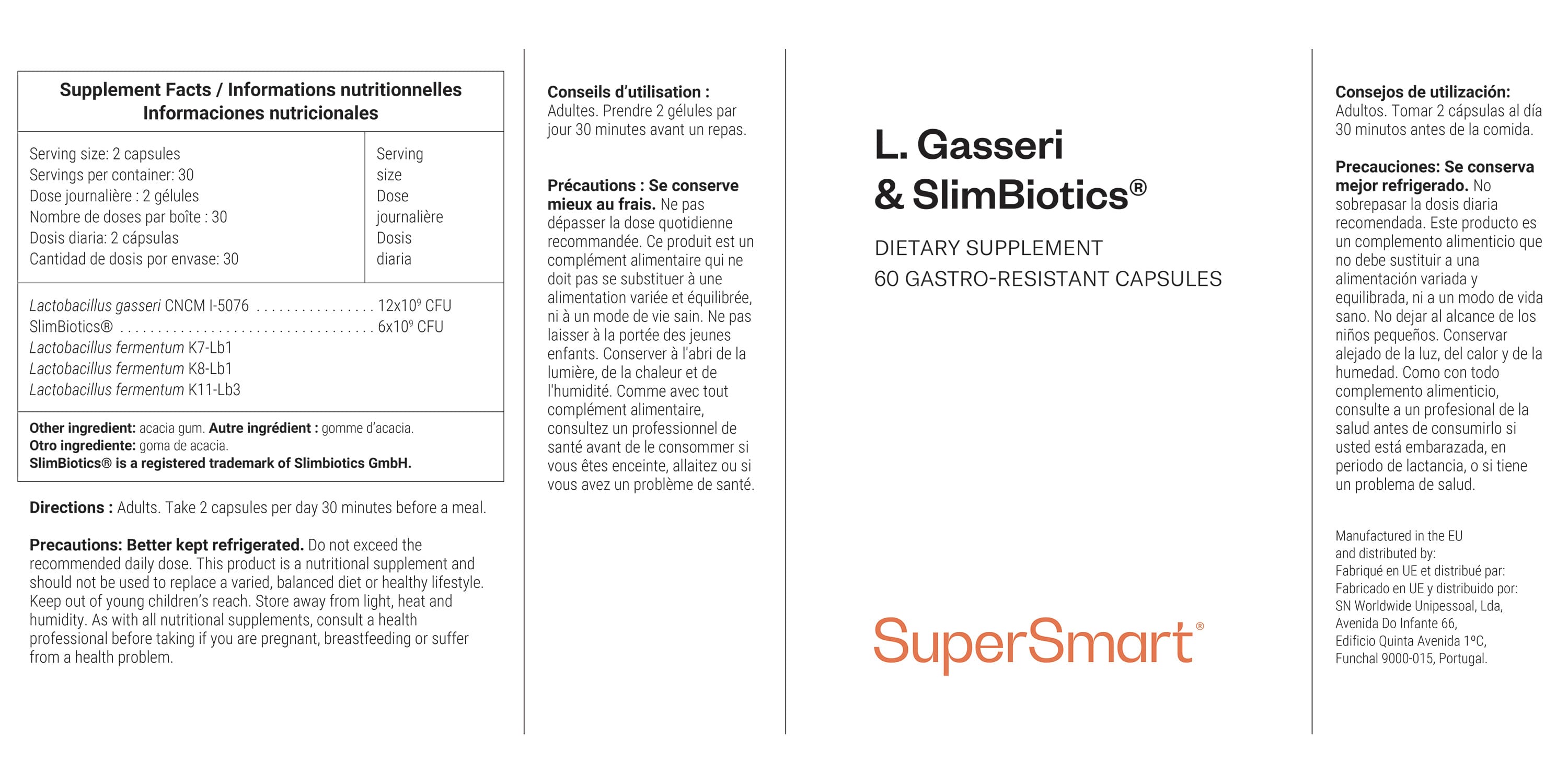 Le probiotique pour maigrir Lactobacillus gasseri avec SlimBiotics®