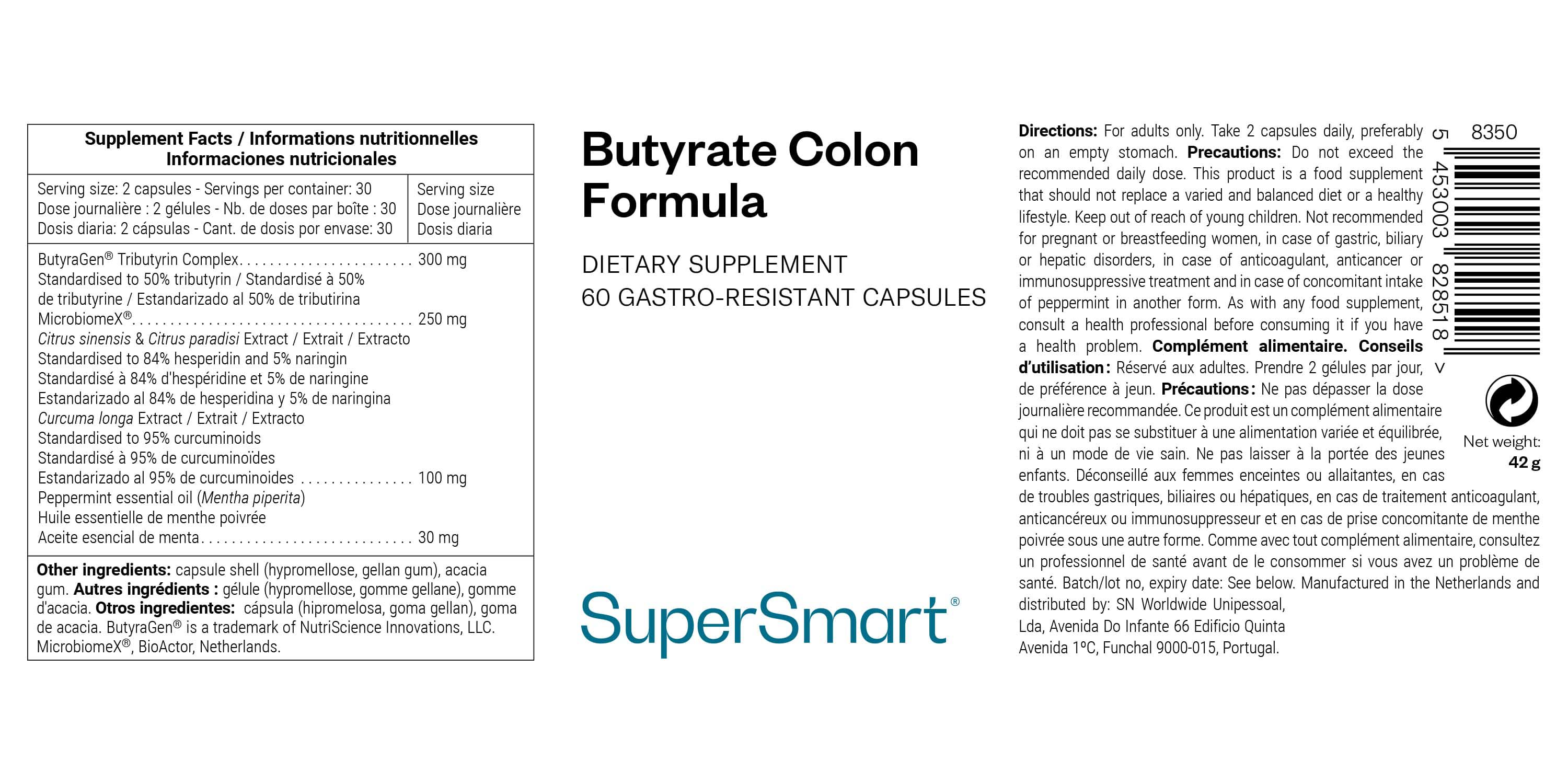 Complément de butyrate contre l'intestin irritable (SII)