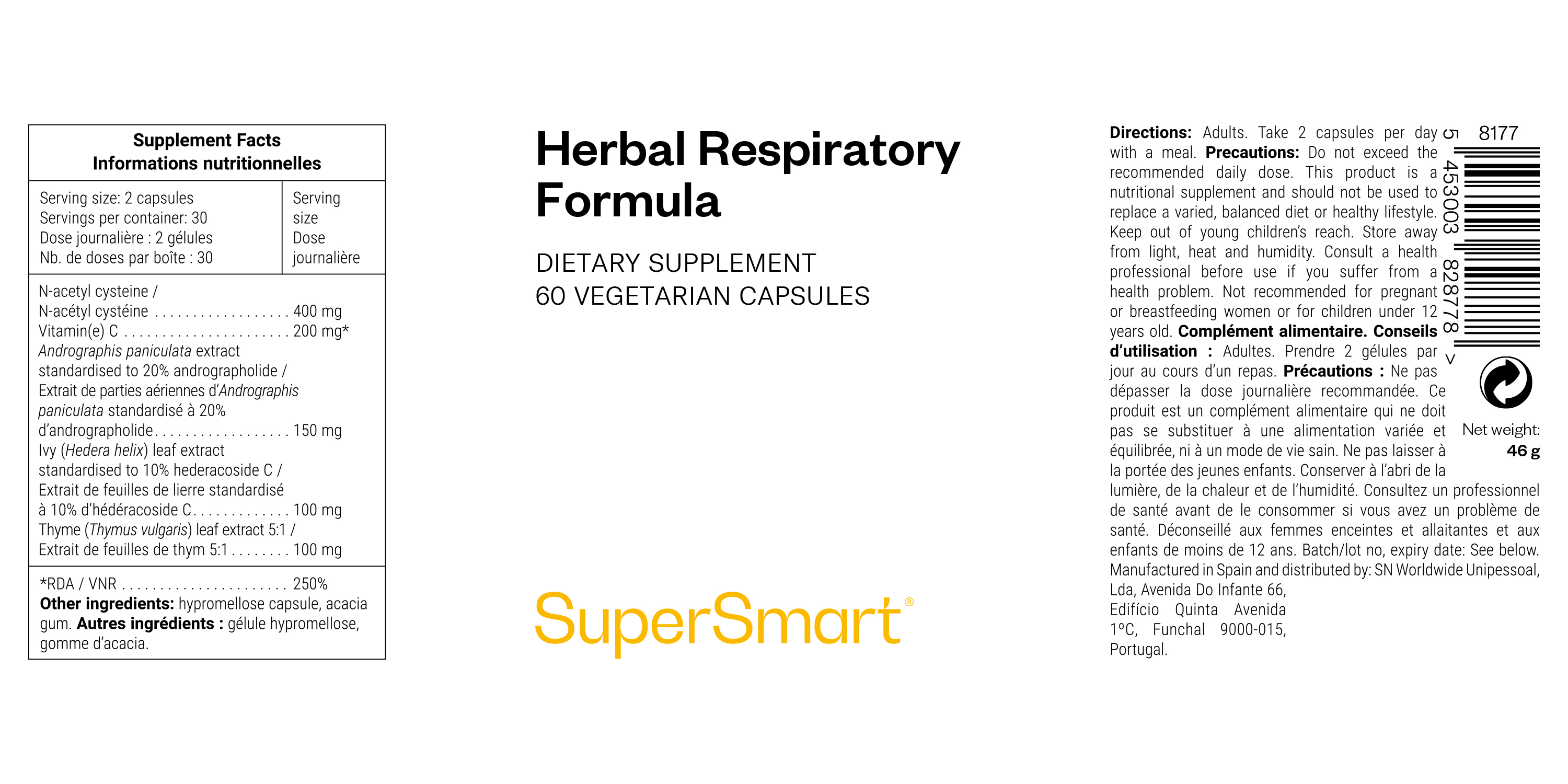 Dietary supplement for respiration and immunity