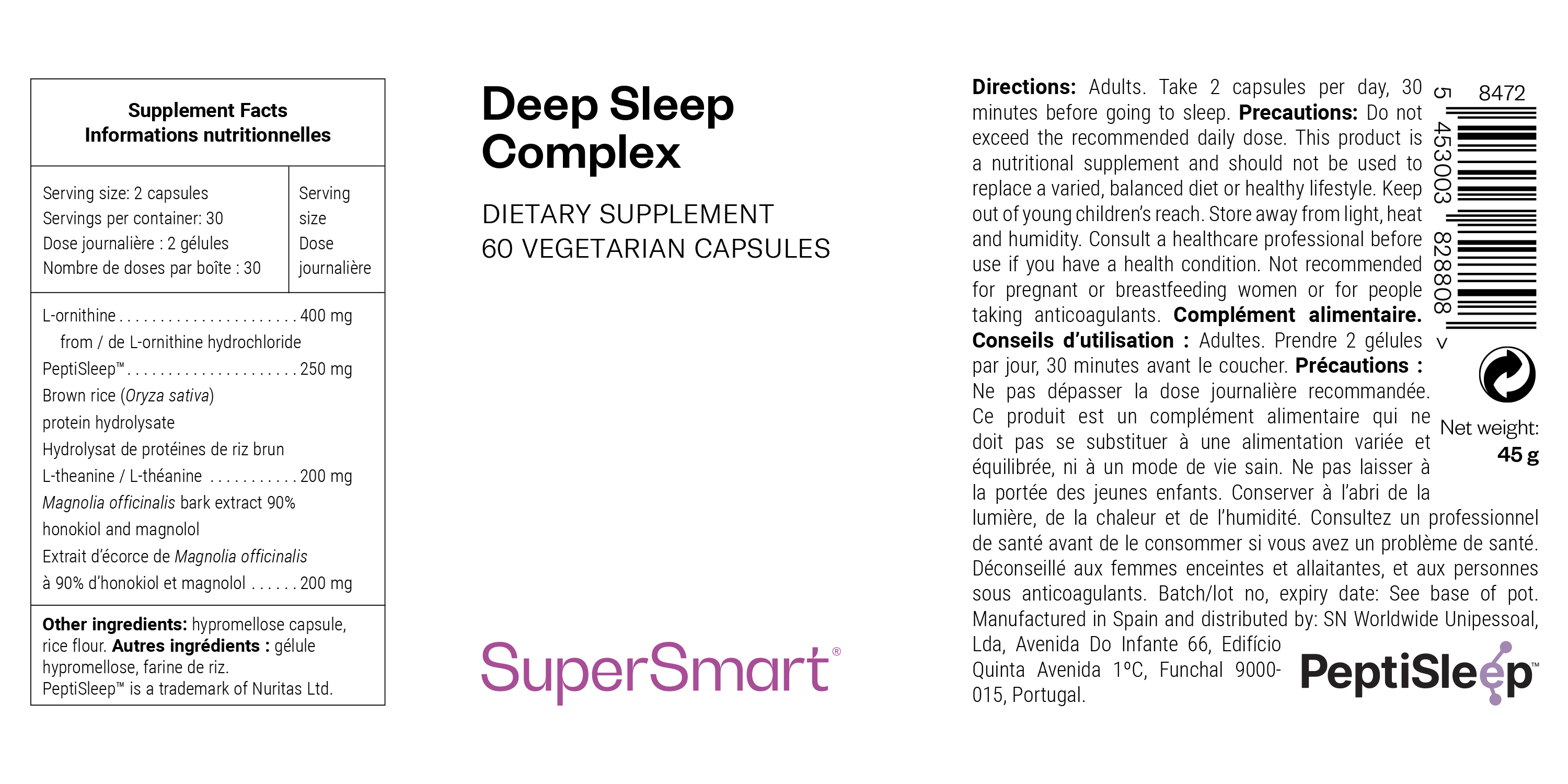 Dietary supplement against night-time awakenings