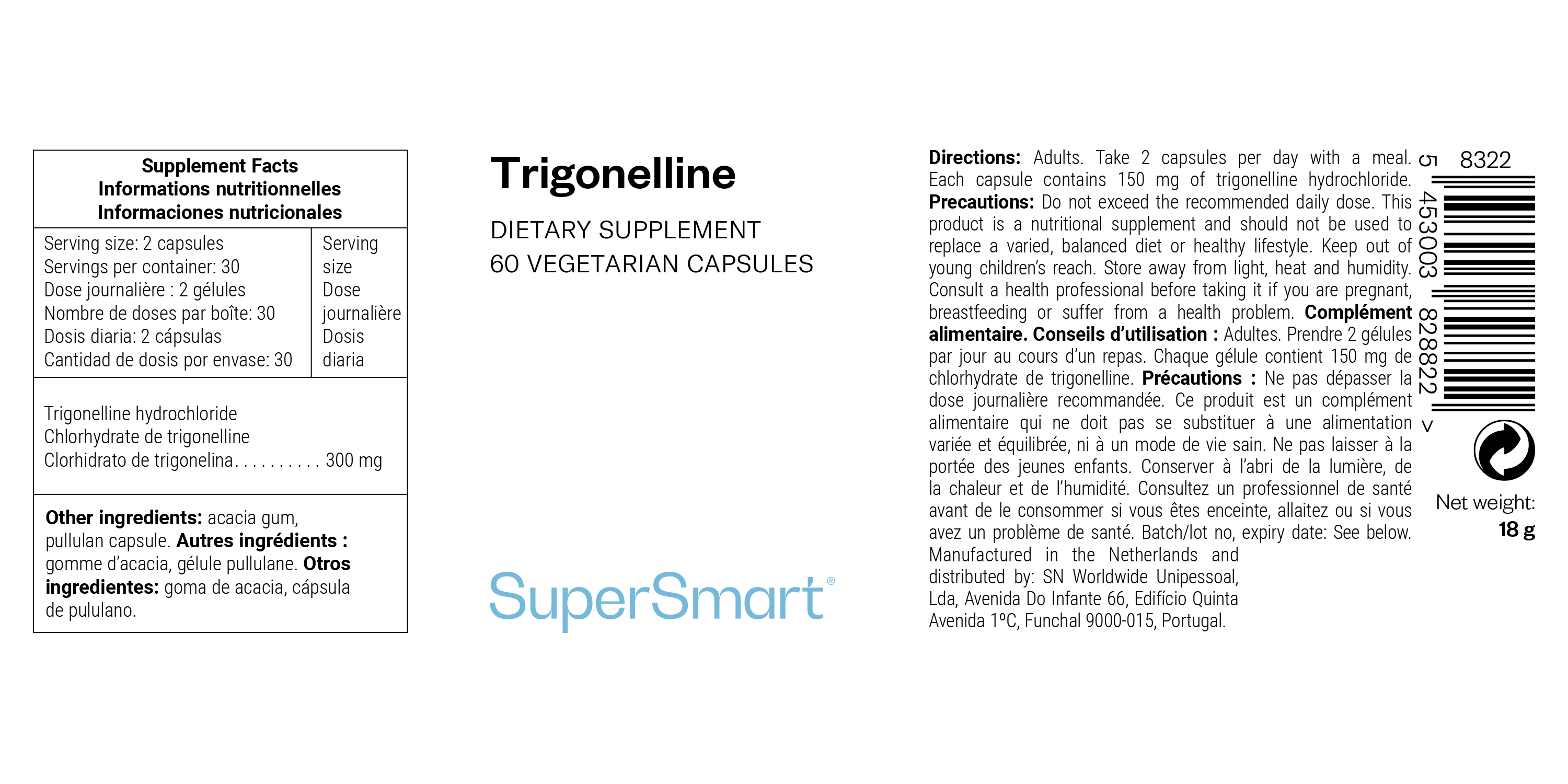 Complément alimentaire de trigonelline