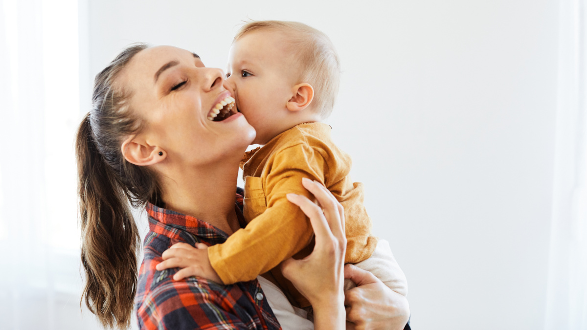 Young mum after giving birth